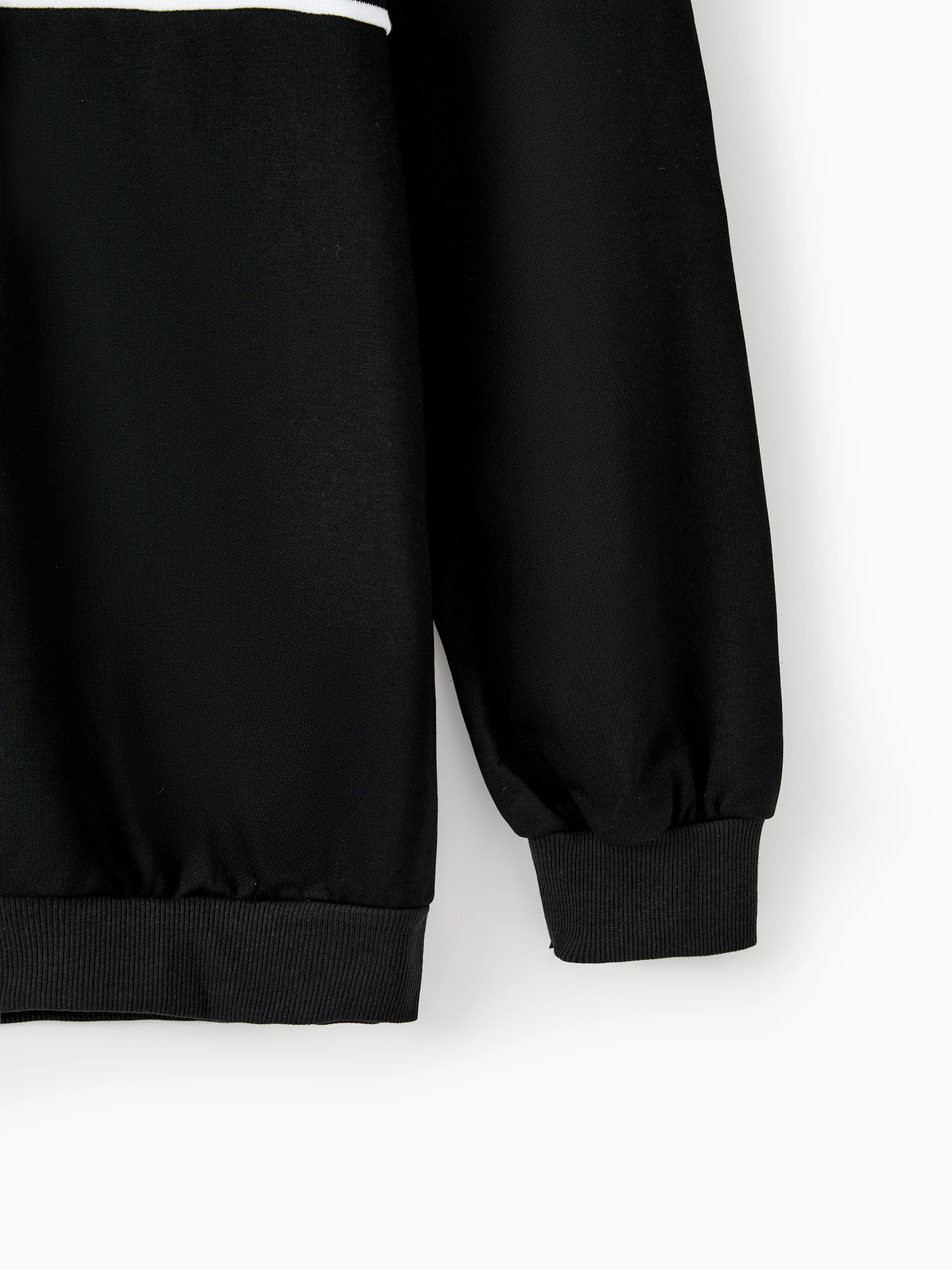 Family Matching Casual Color-block Stripes Print Long Sleeve Hooded Tops Color block - Image 21