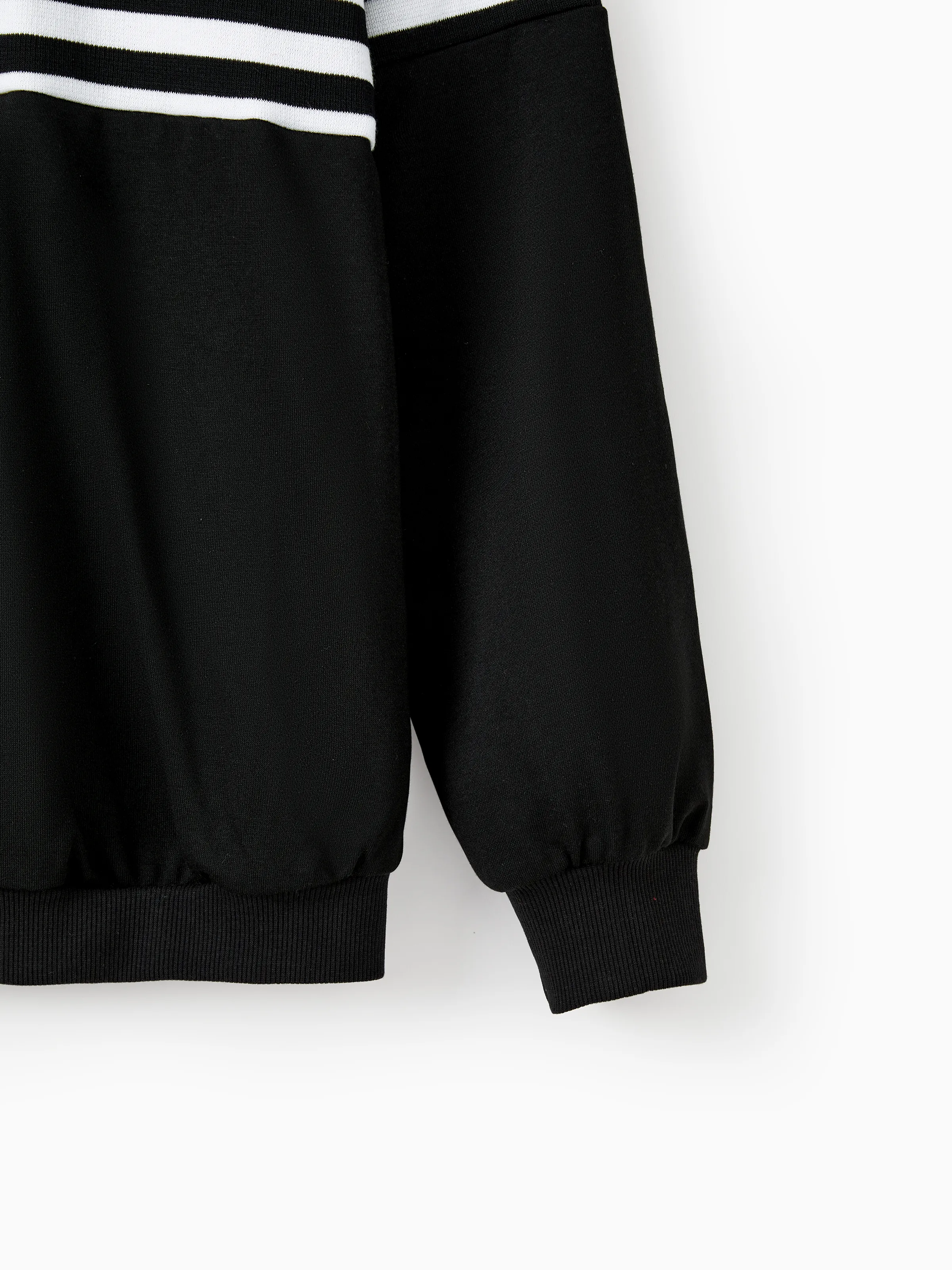 Family Matching Casual Color-block Stripes Print Long Sleeve Hooded Tops Color block - Image 6