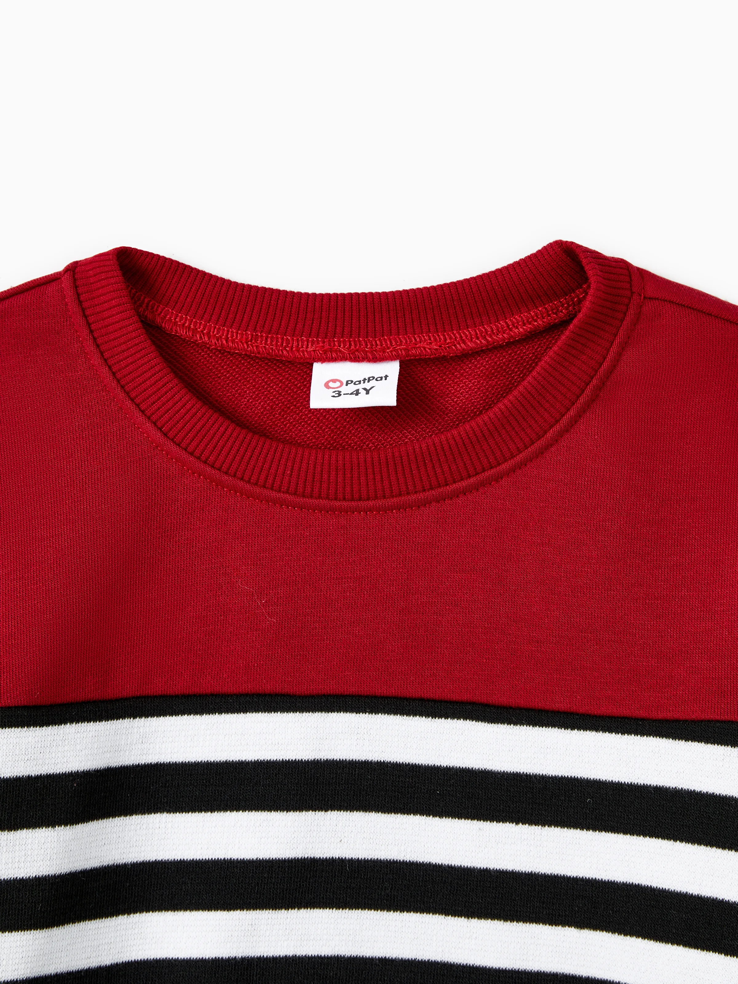 Family Matching Casual Color-block Stripes Print Long Sleeve Hooded Tops Color block - Image 9