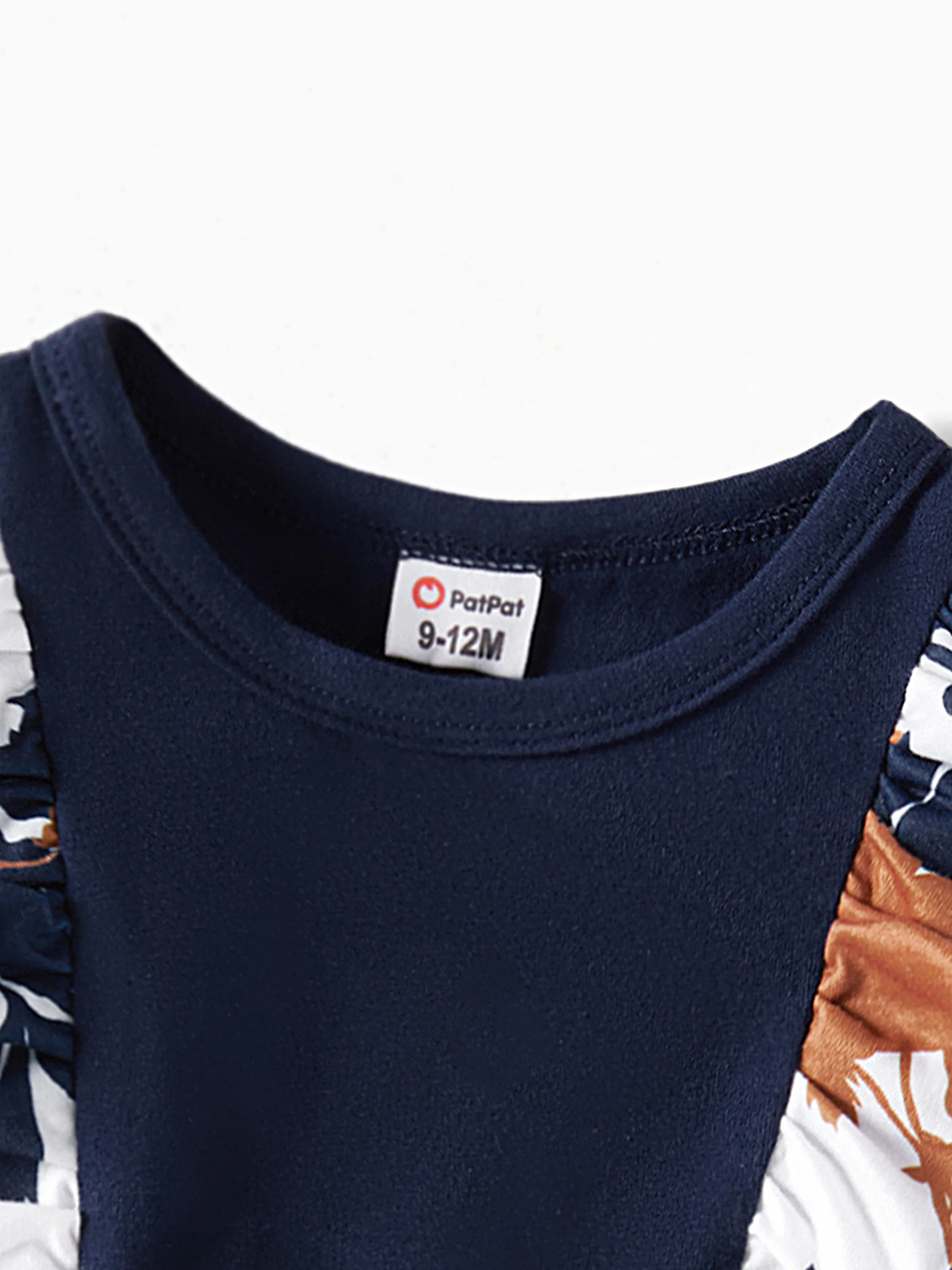 Family Matching Casual Dress or T-Shirt, Solid Color, Fabric Stitching royalblue - Image 14