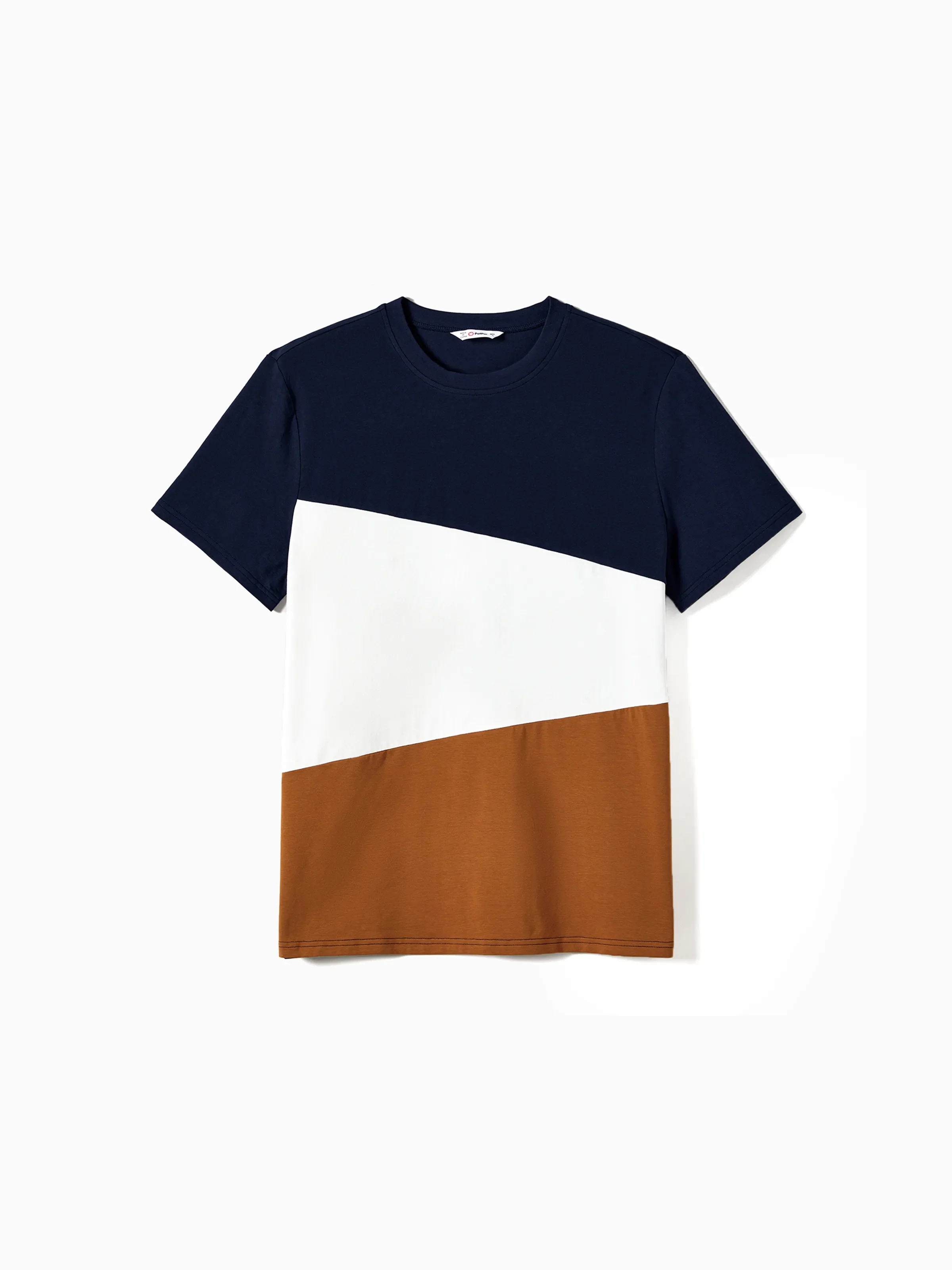 Family Matching Casual Dress or T-Shirt, Solid Color, Fabric Stitching royalblue - Image 19