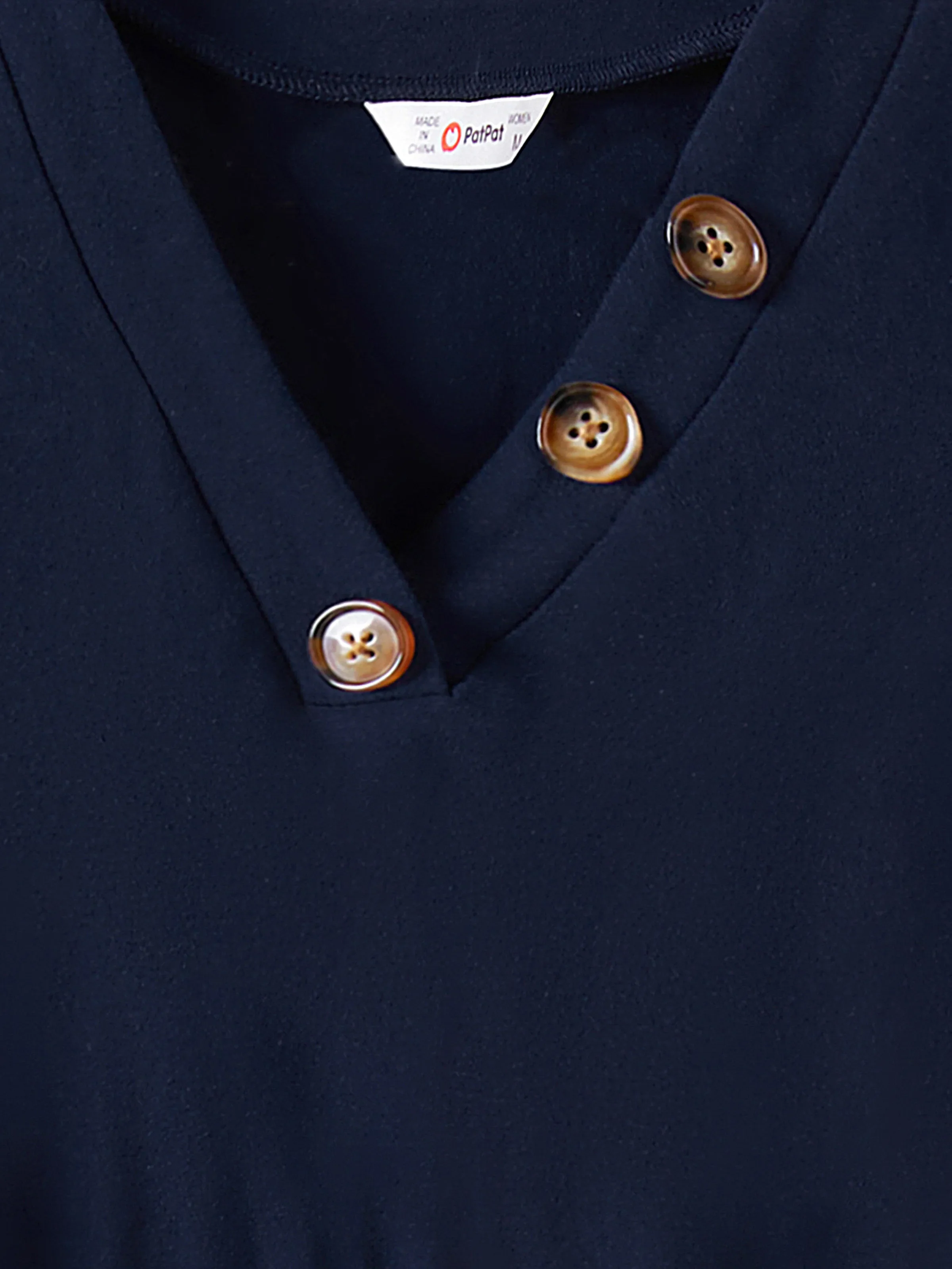 Family Matching Casual Dress or T-Shirt, Solid Color, Fabric Stitching royalblue - Image 5