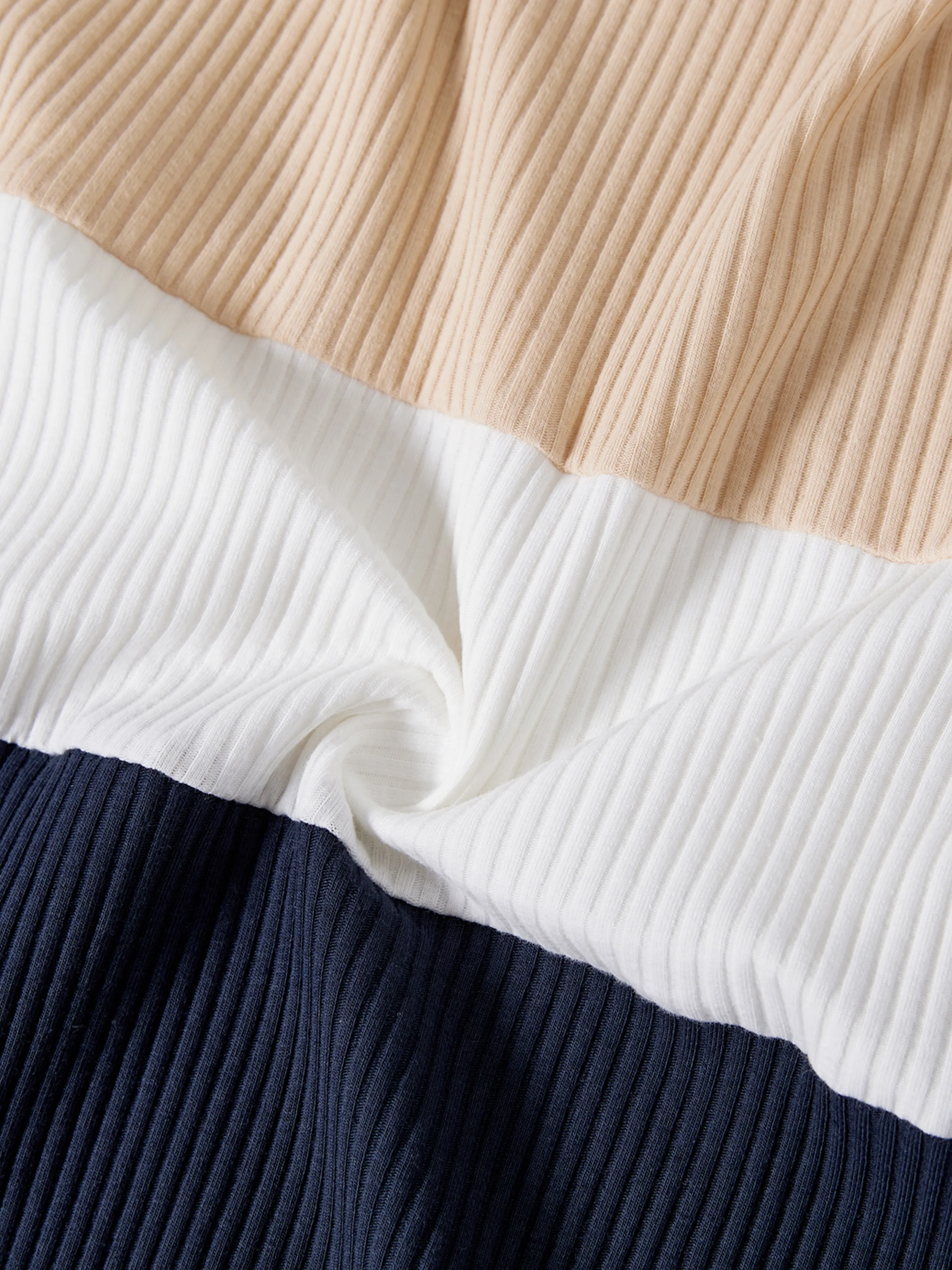 Family Matching Color-Block Knit Long-Sleeved Dresses And Tops Sets Multi-color - Image 17