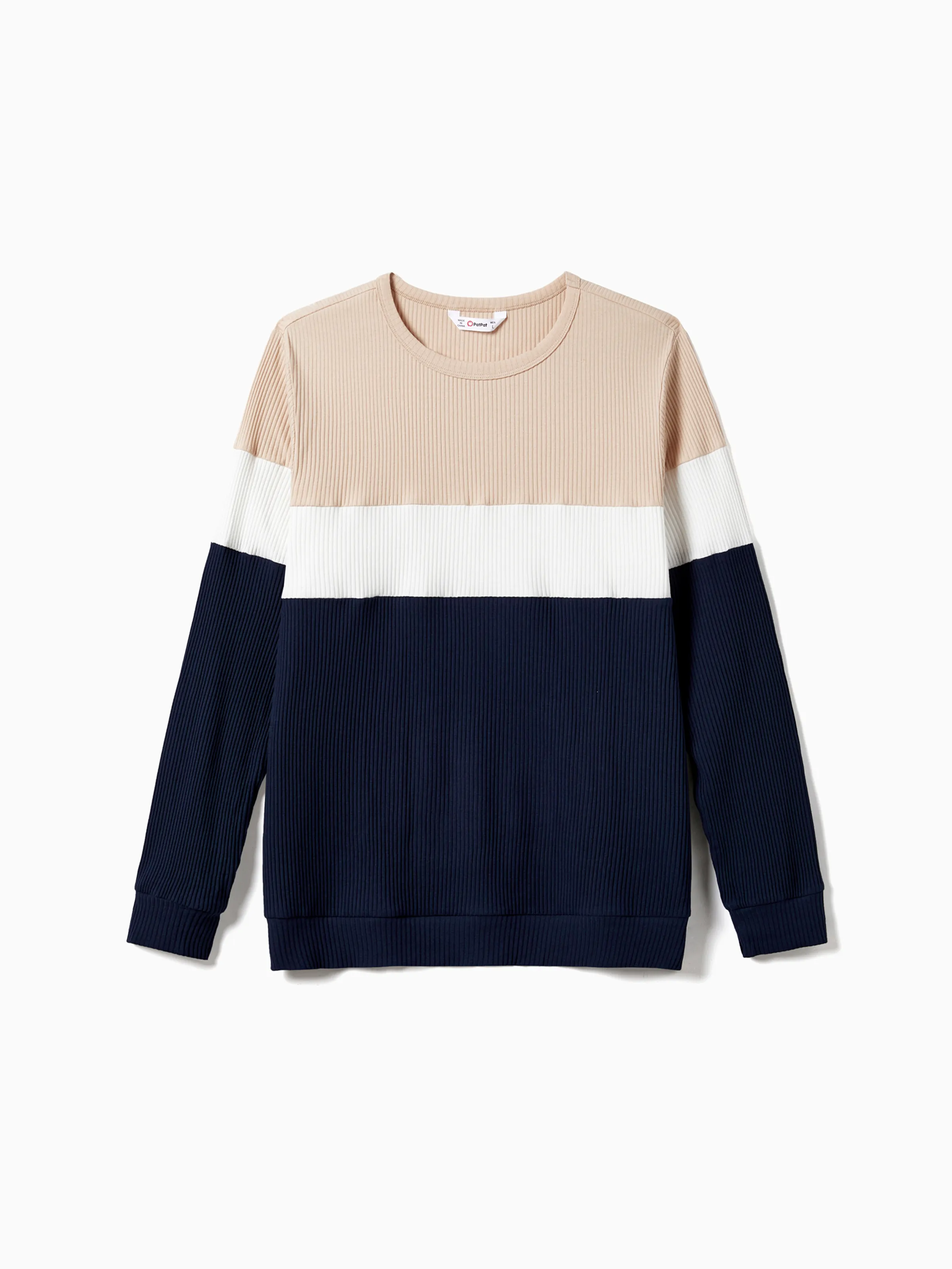 Family Matching Color-Block Knit Long-Sleeved Dresses And Tops Sets Multi-color - Image 18