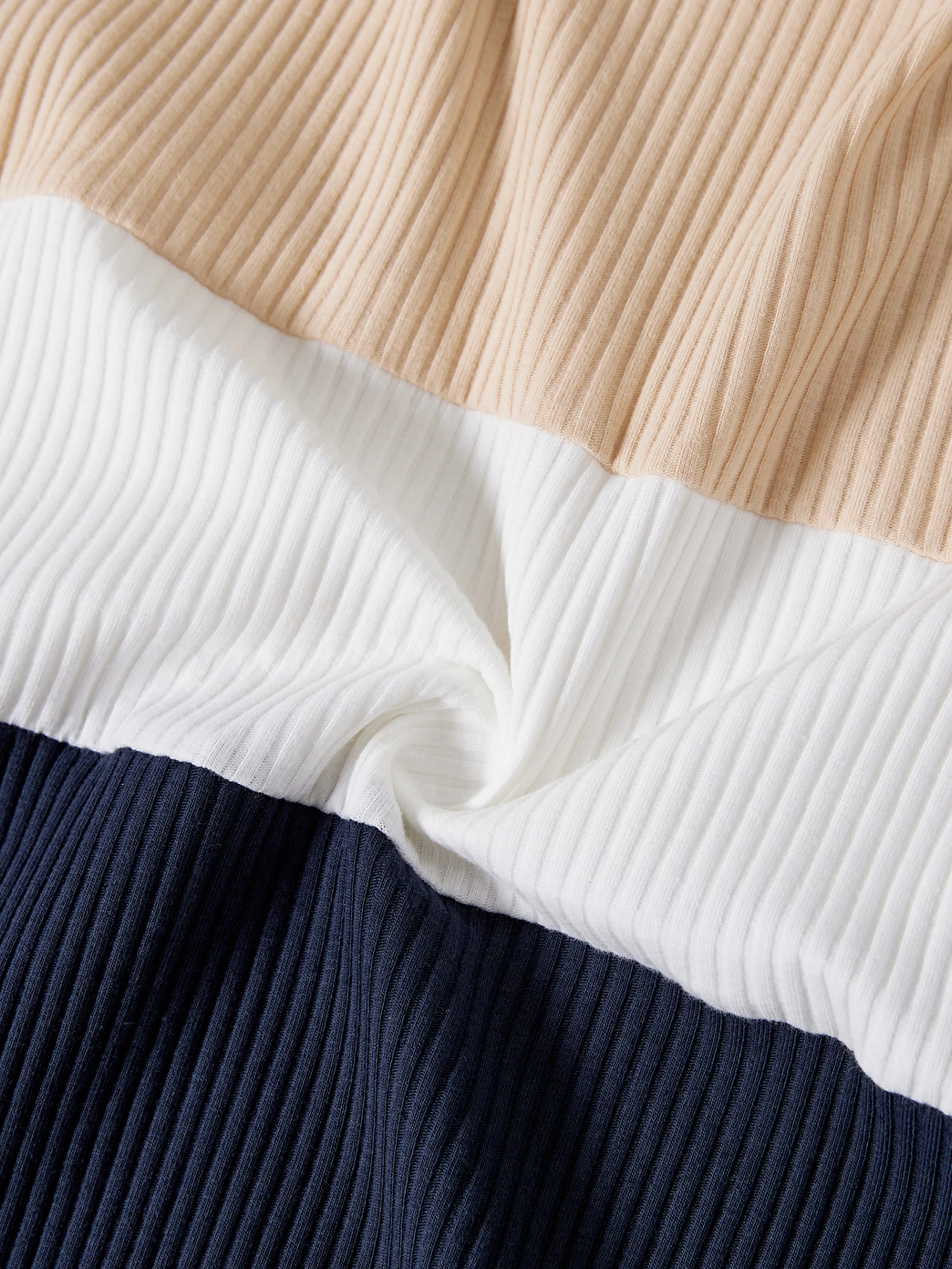 Family Matching Color-Block Knit Long-Sleeved Dresses And Tops Sets Multi-color - Image 21