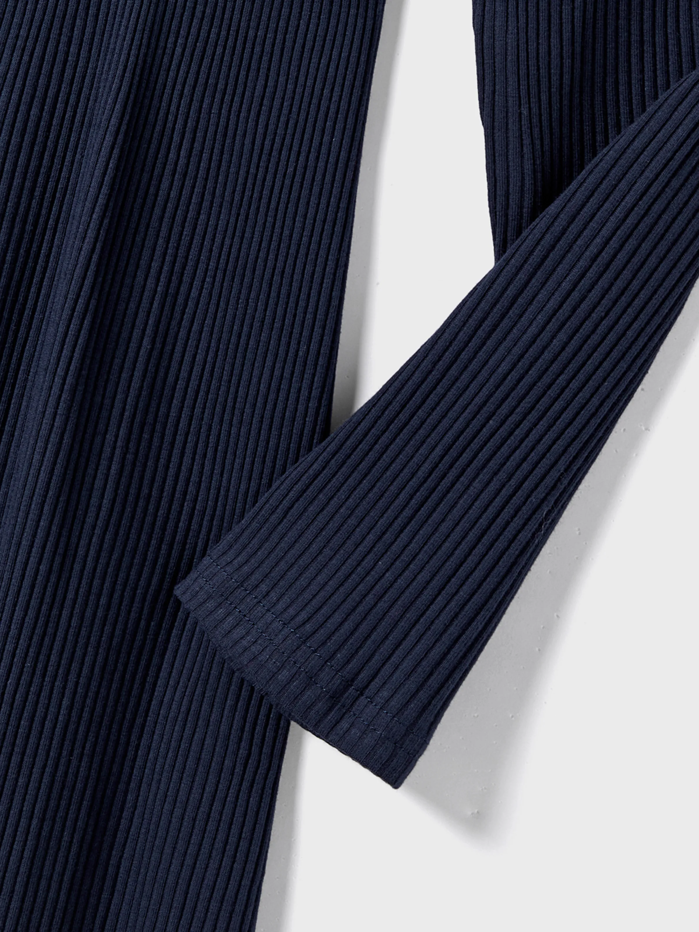 Family Matching Color-Block Knit Long-Sleeved Dresses And Tops Sets Multi-color - Image 3