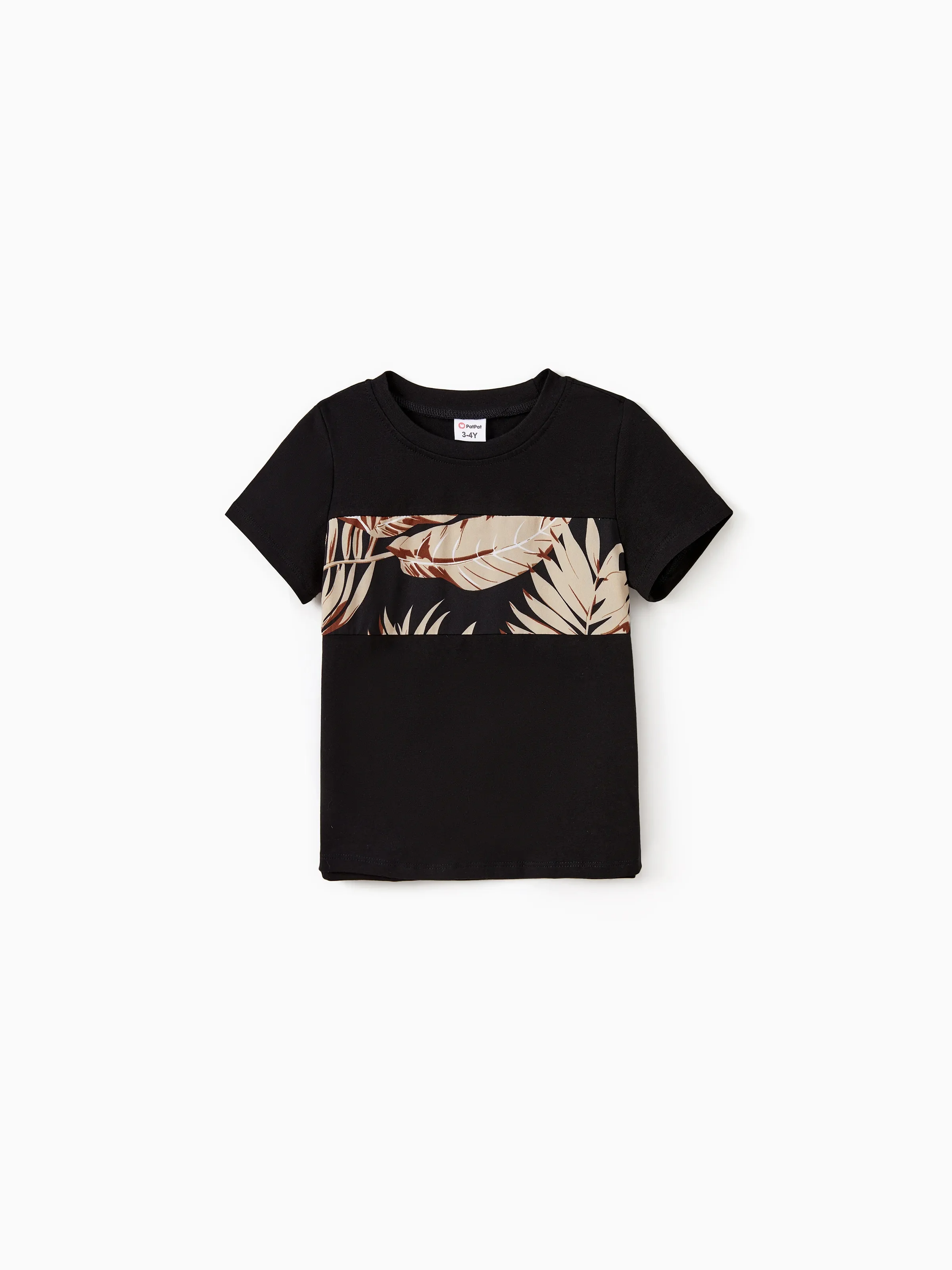 Family Matching Floral Print Belted Cami Dresses And Solid Short Sleeve Tops Sets Black - Image 18