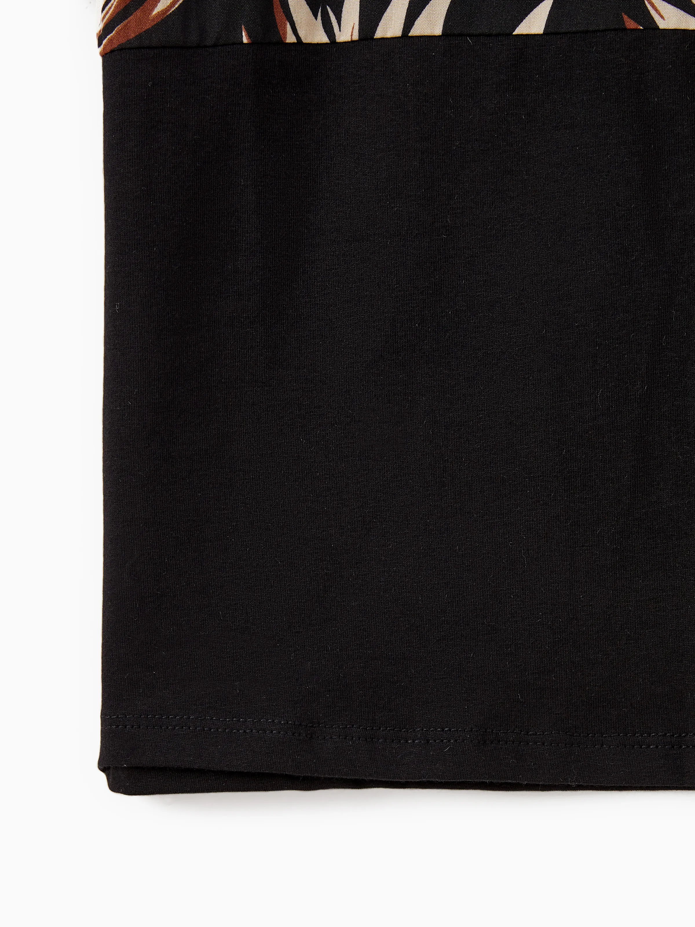 Family Matching Floral Print Belted Cami Dresses And Solid Short Sleeve Tops Sets Black - Image 22