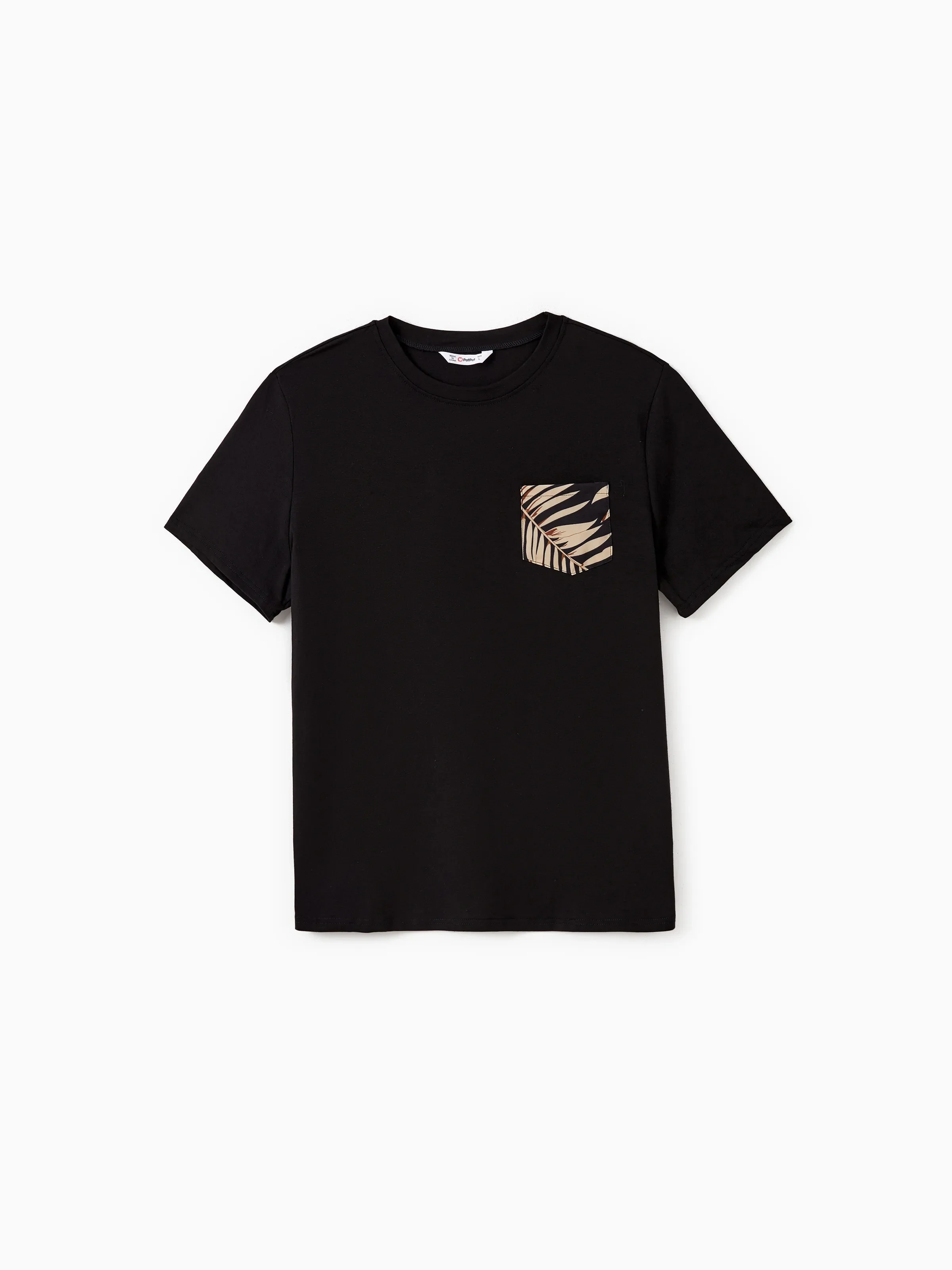 Family Matching Floral Print Belted Cami Dresses And Solid Short Sleeve Tops Sets Black - Image 23