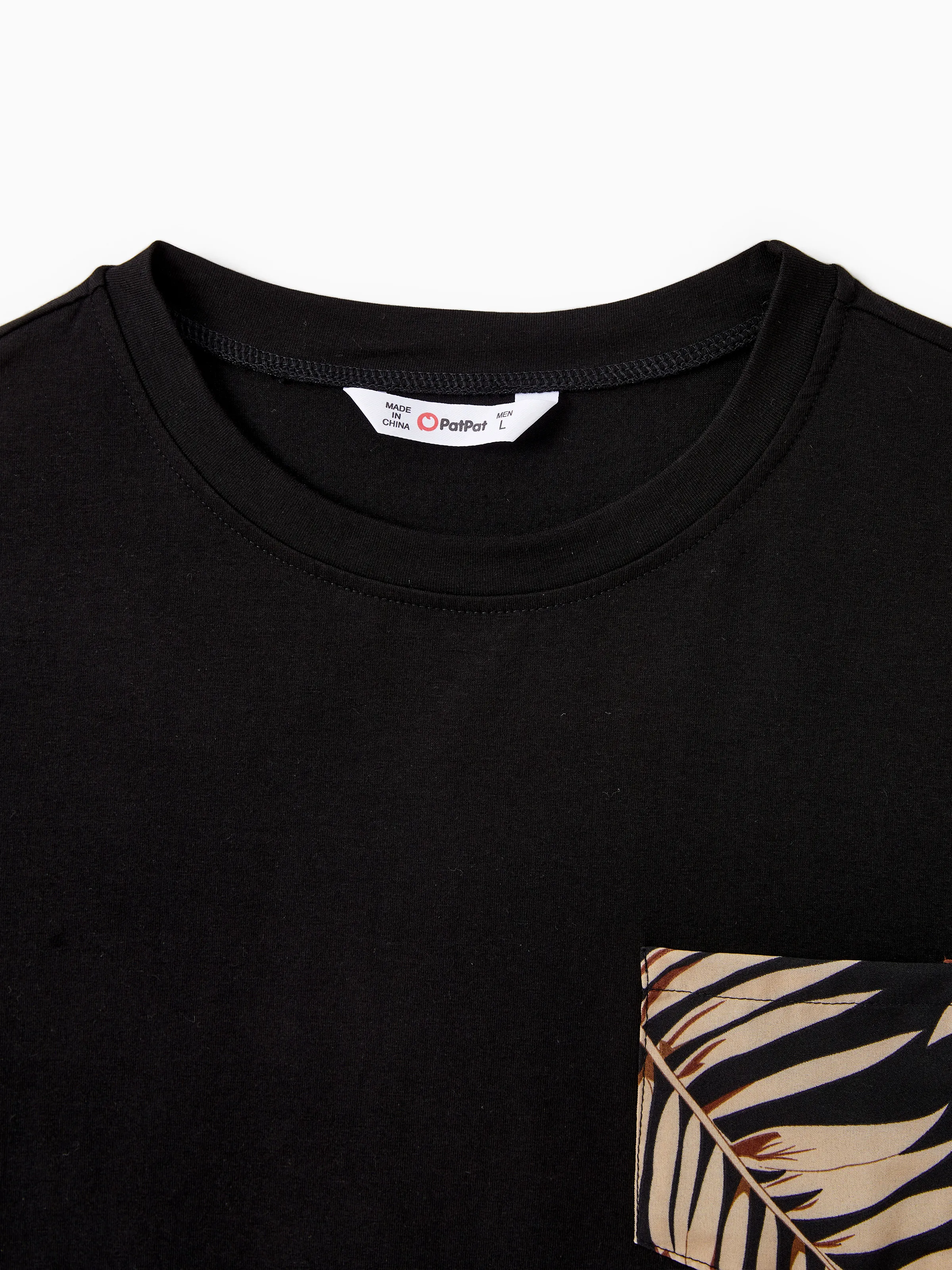 Family Matching Floral Print Belted Cami Dresses And Solid Short Sleeve Tops Sets Black - Image 24