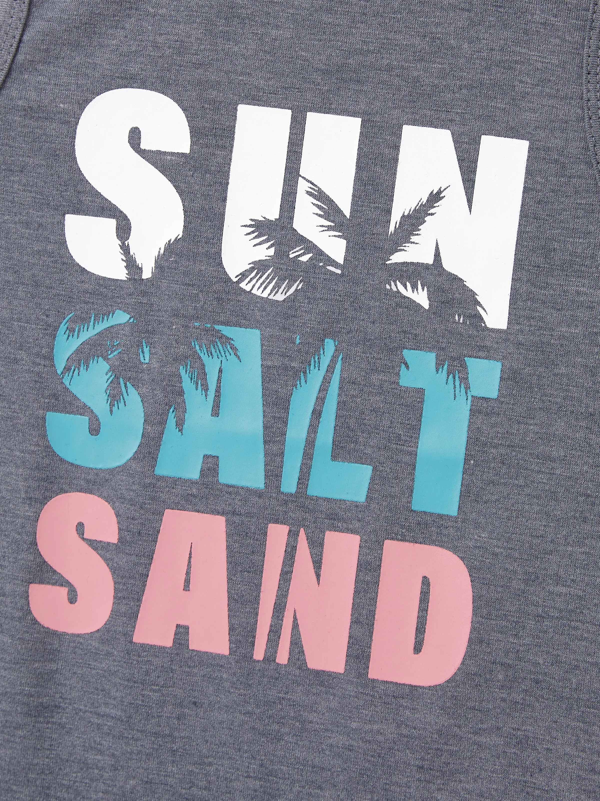 Family Matching Letter Print Sleeveless Tank Top or Tank Dress Set Grey - Image 21