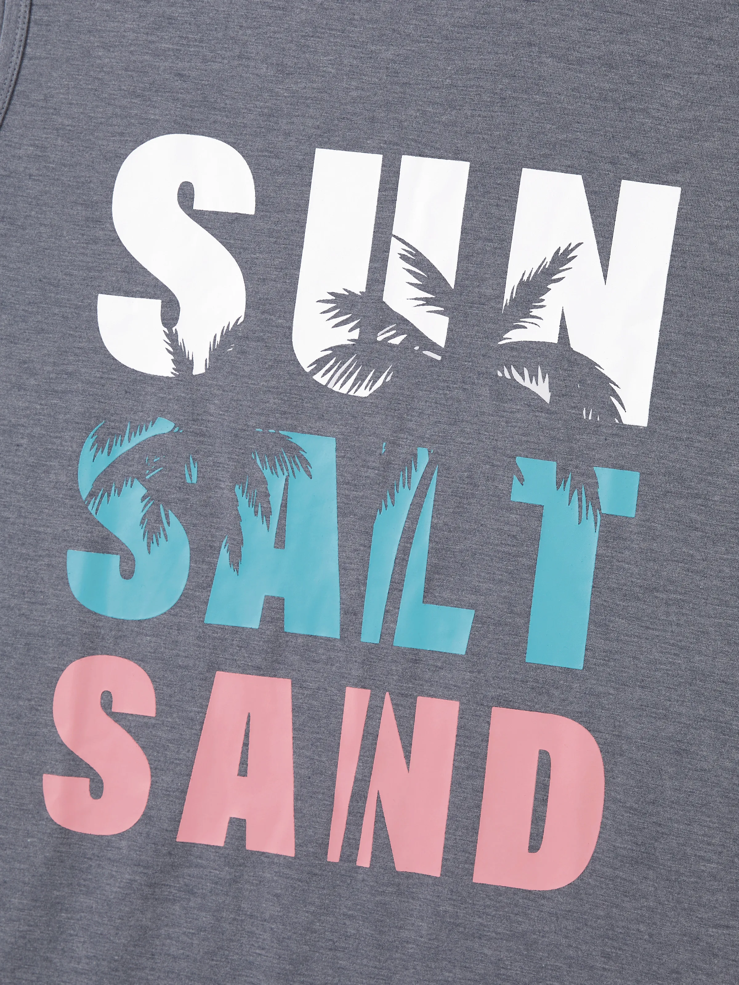 Family Matching Letter Print Sleeveless Tank Top or Tank Dress Set Grey - Image 26