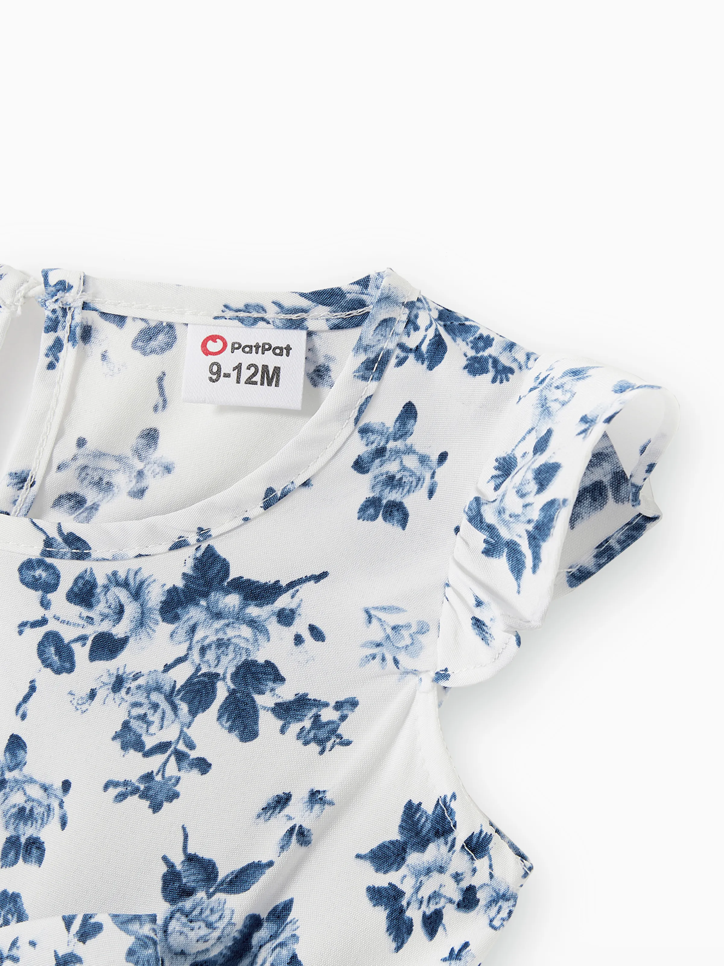 Family Matching Outfit: Floral Smocking Casual Suit BLUEWHITE - Image 15