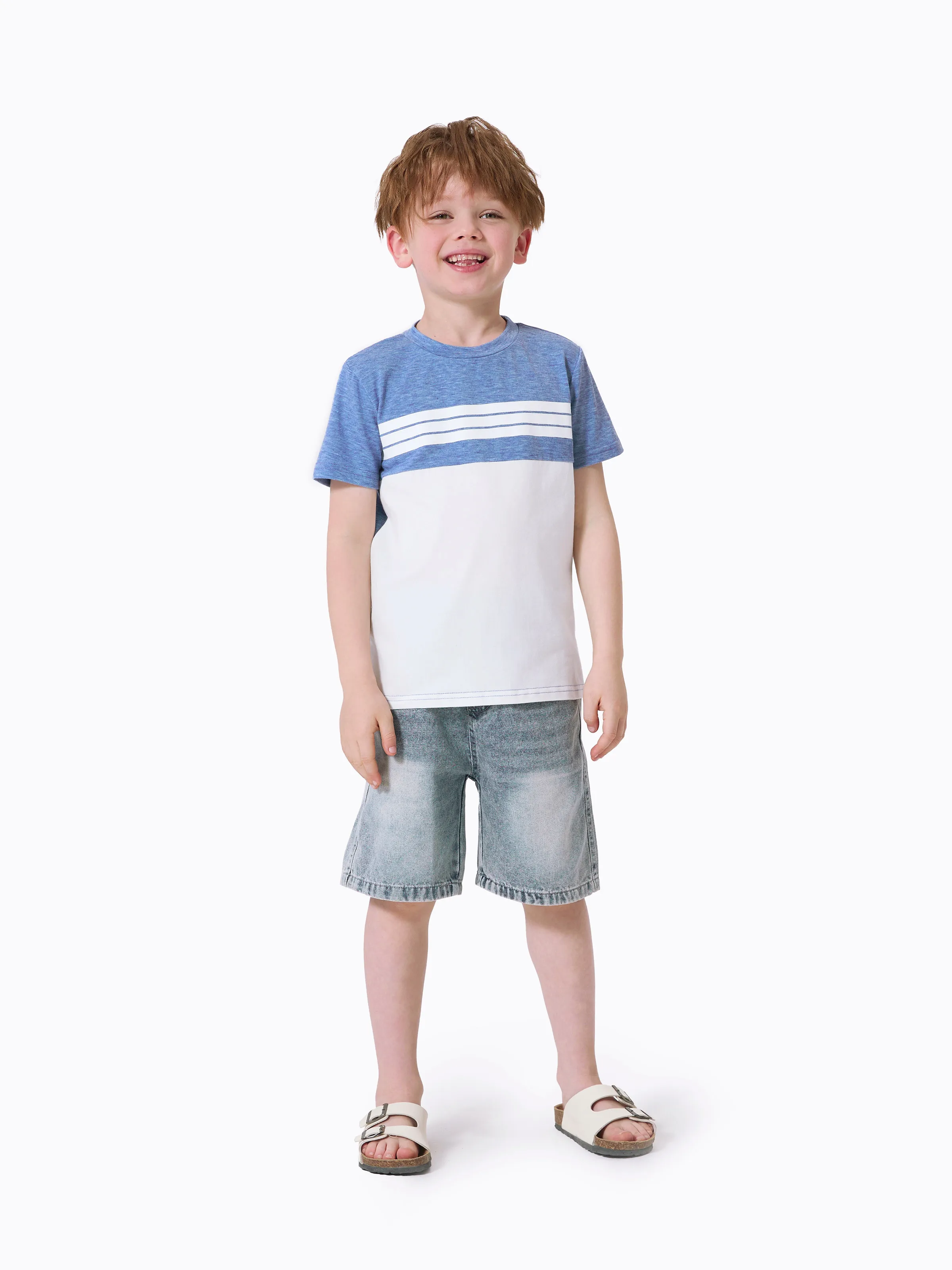 Family Matching Outfit: Floral Smocking Casual Suit BLUEWHITE - Image 17