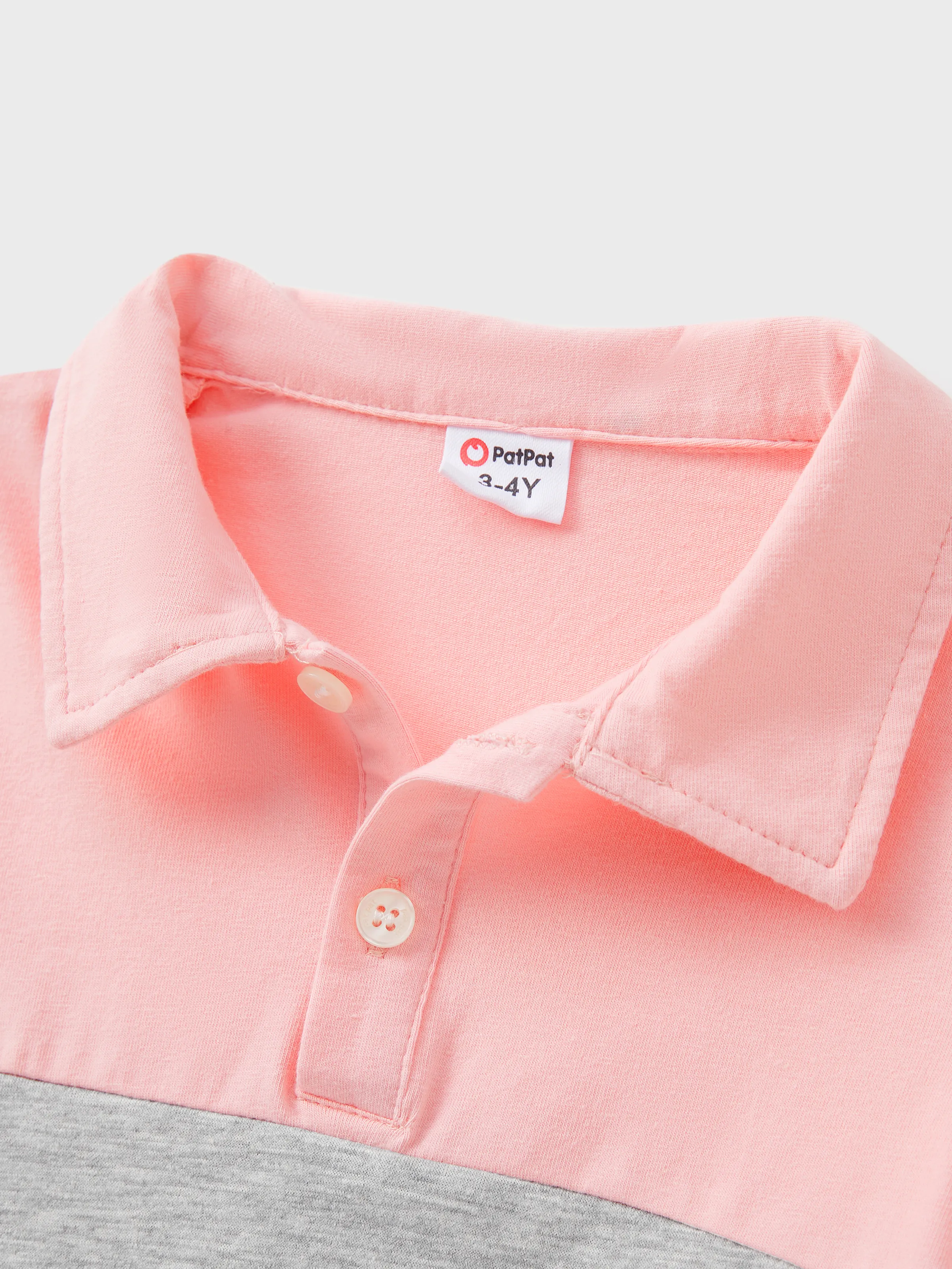 Family Matching Pink Sleeveless Splicing Floral Print Midi Dresses and Colorblock Short-sleeve Polo Shirts Sets Pink - Image 18