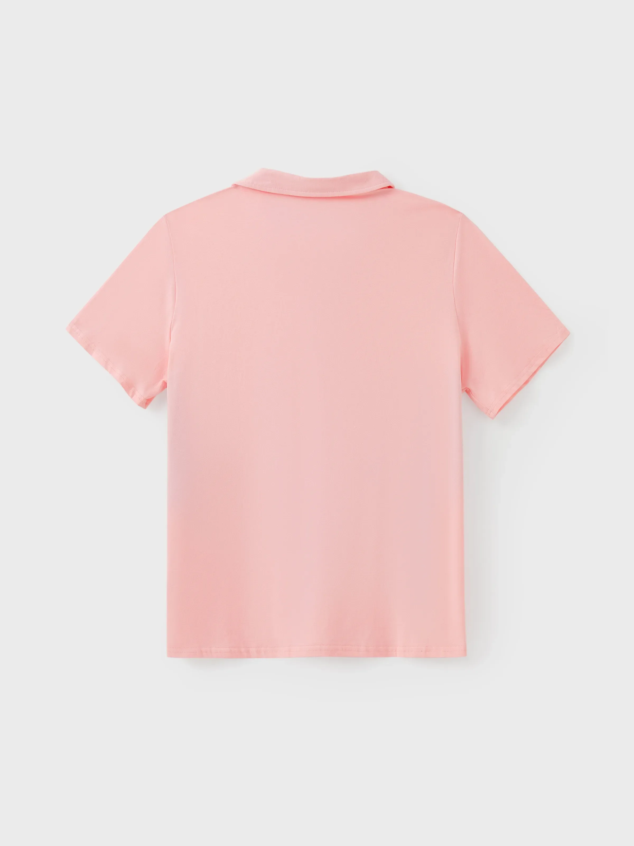 Family Matching Pink Sleeveless Splicing Floral Print Midi Dresses and Colorblock Short-sleeve Polo Shirts Sets Pink - Image 22