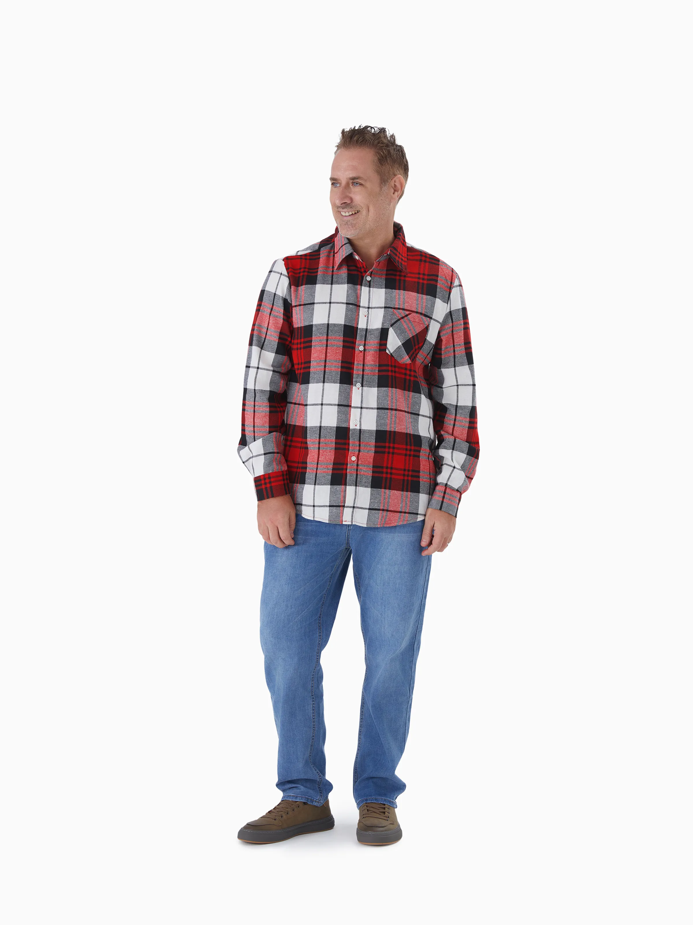 Family Matching Plaid Shirt Tops and Red Mesh Splice Belted Dresses Sets Burgundy - Image 22