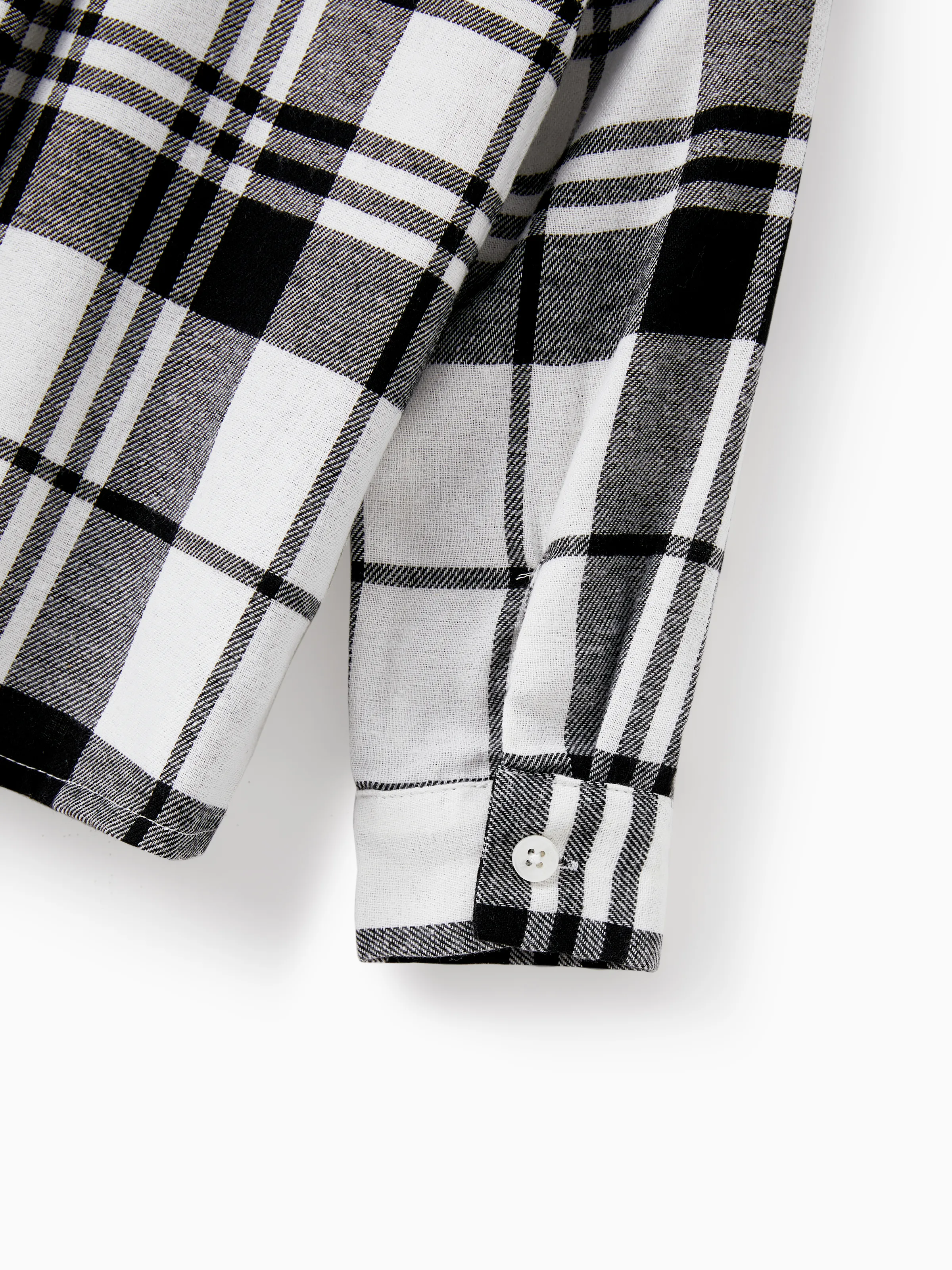 Family Matching Sets Black Plaid Shirt or Elegant Off-Shoulder Cross Front Tulle Mesh Dress Black - Image 21