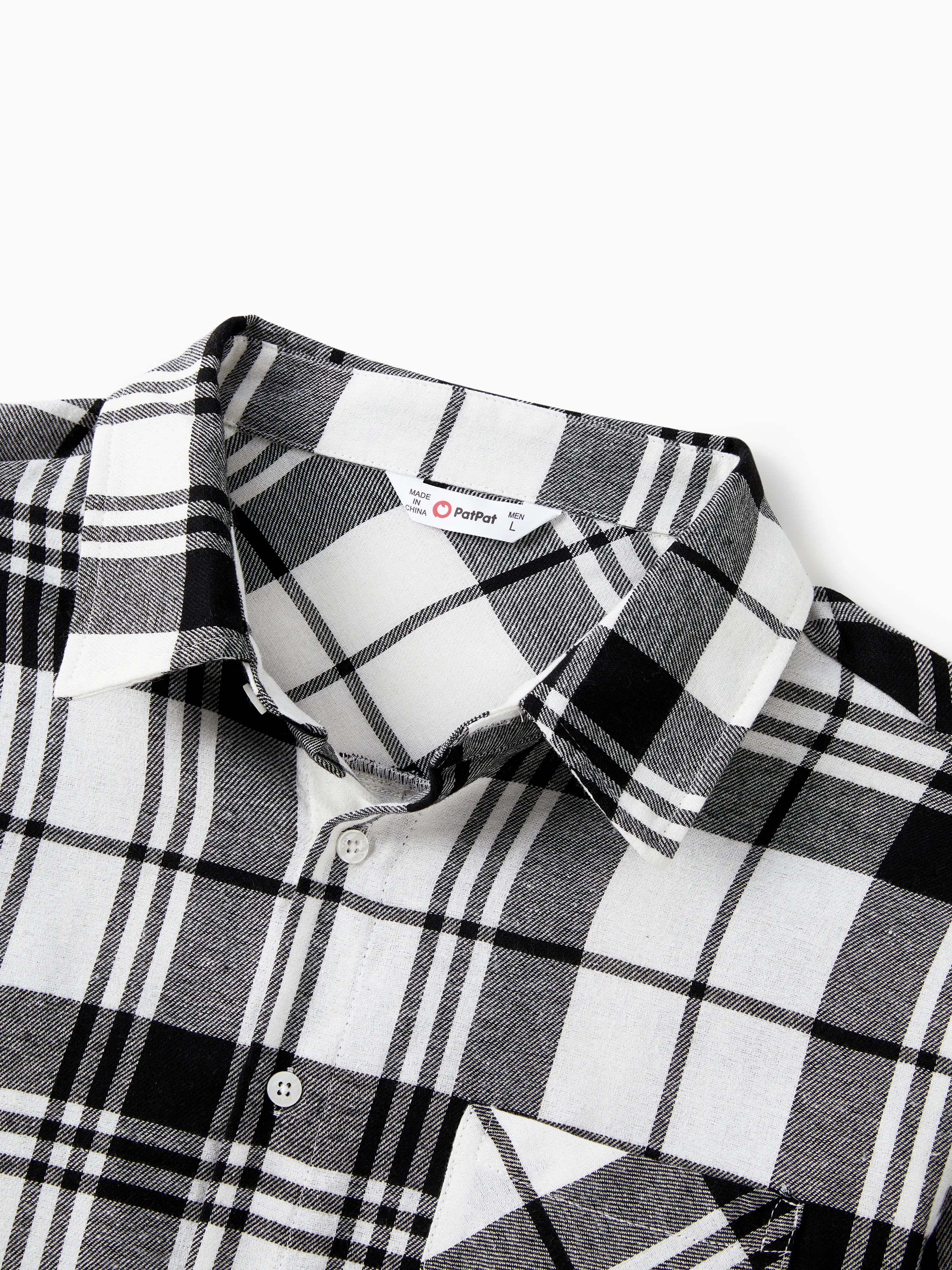 Family Matching Sets Black Plaid Shirt or Elegant Off-Shoulder Cross Front Tulle Mesh Dress Black - Image 24