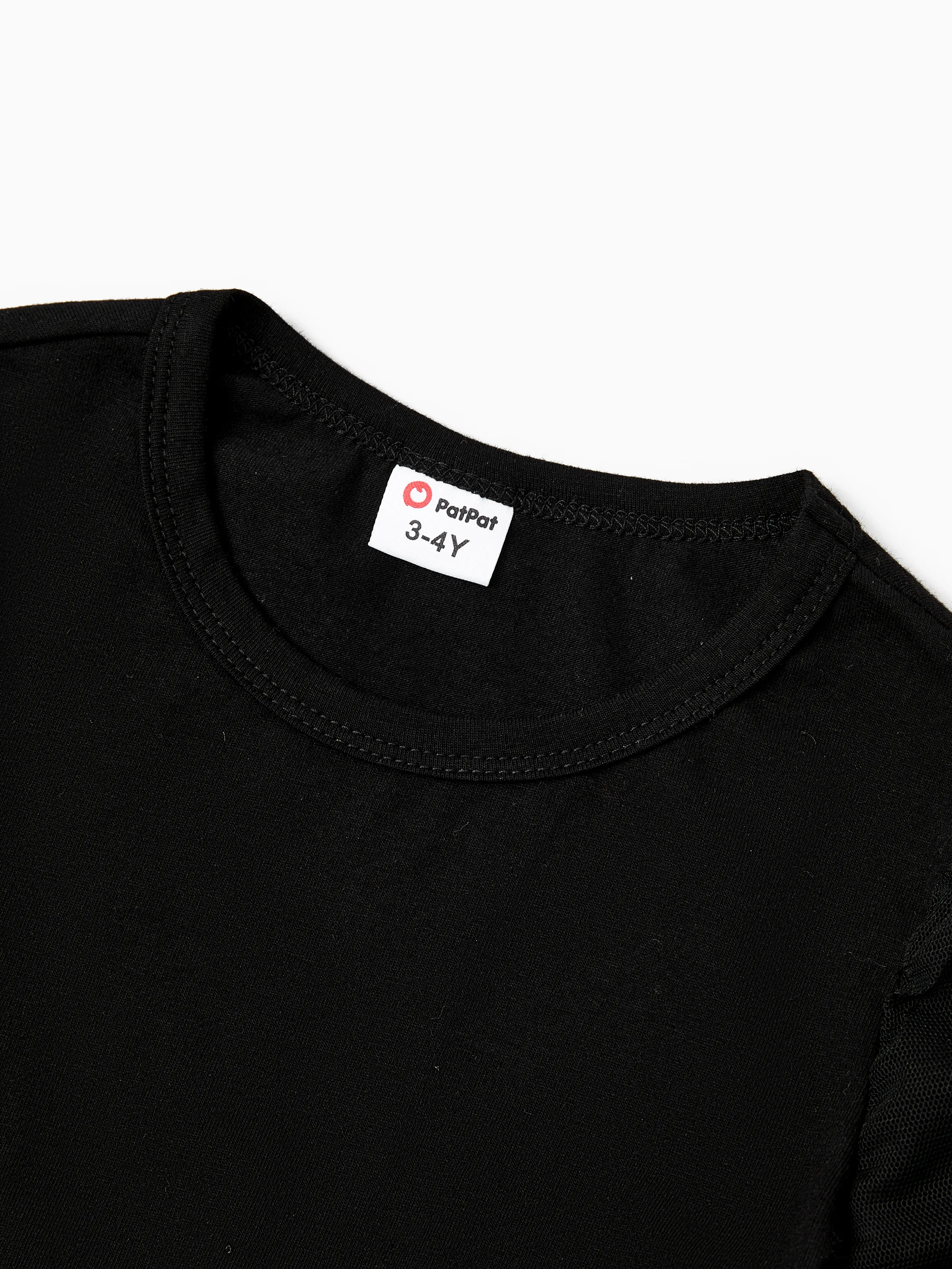 Family Matching Sets Black Plaid Shirt or Elegant Off-Shoulder Cross Front Tulle Mesh Dress Black - Image 9