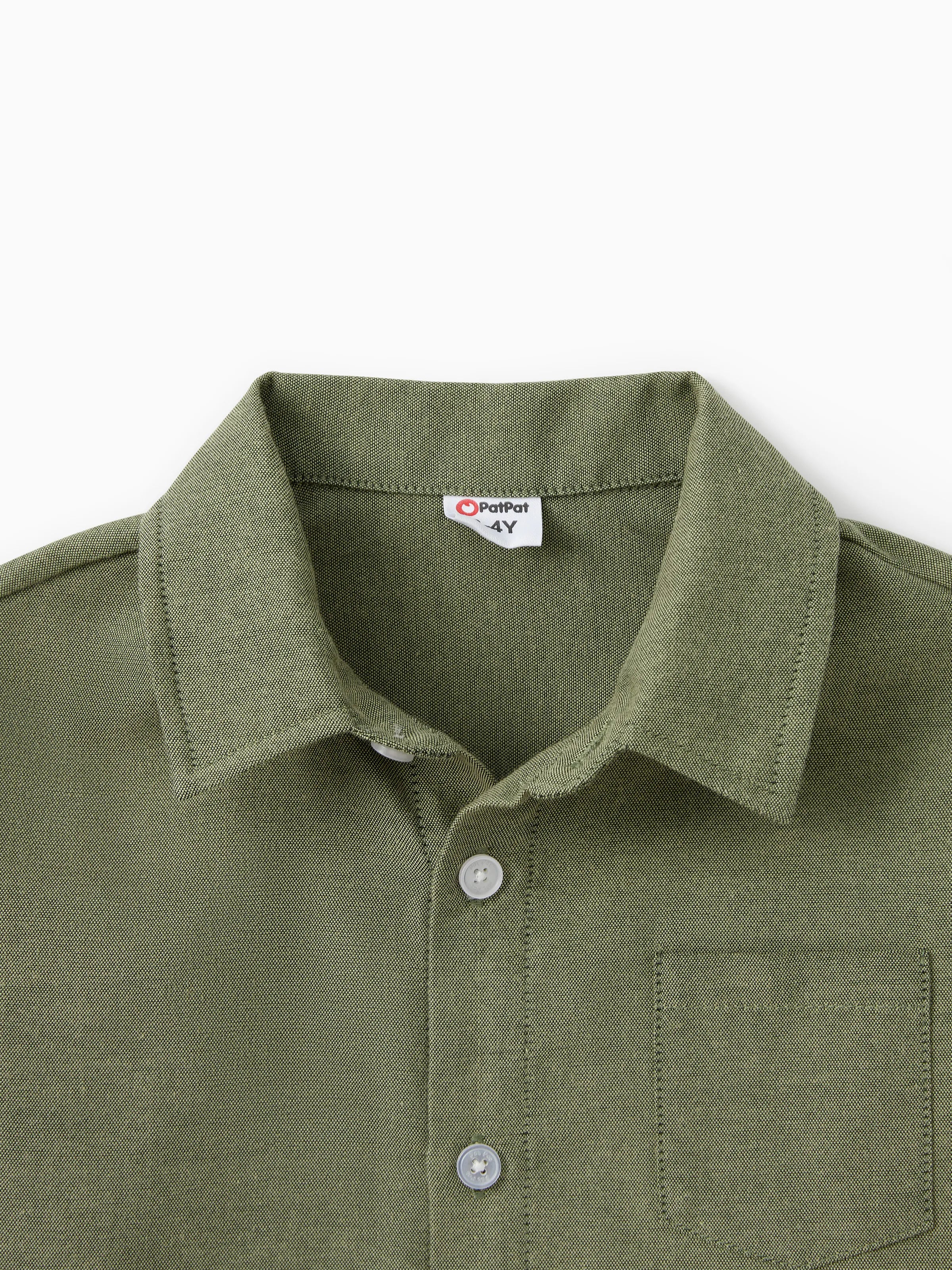 Family Matching Sets Green Long Sleeves Shirt or Ribbed Off-Shoulder Embroidered Tulle Dress Green - Image 18