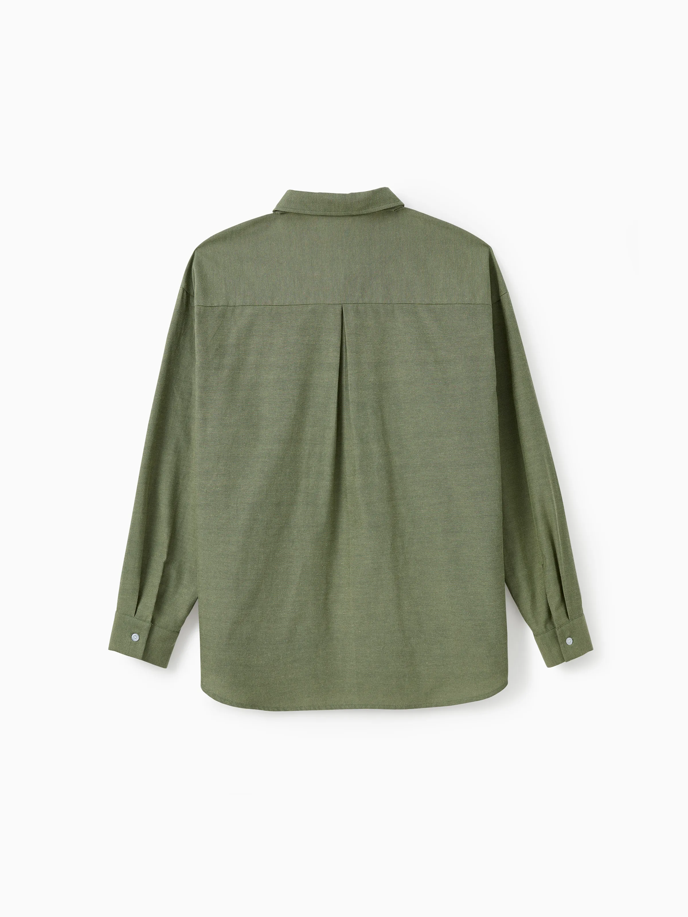 Family Matching Sets Green Long Sleeves Shirt or Ribbed Off-Shoulder Embroidered Tulle Dress Green - Image 23