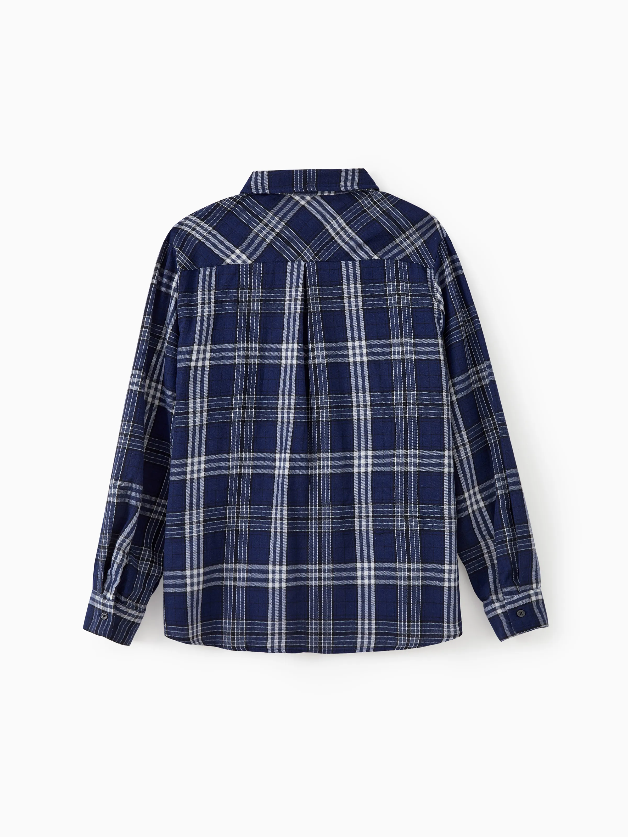 Family Matching Sets Plaid Long Sleeves Shirt or Elegant Shirred Bodice Puff Sleeves Tulle Mesh Dress royalblue - Image 23