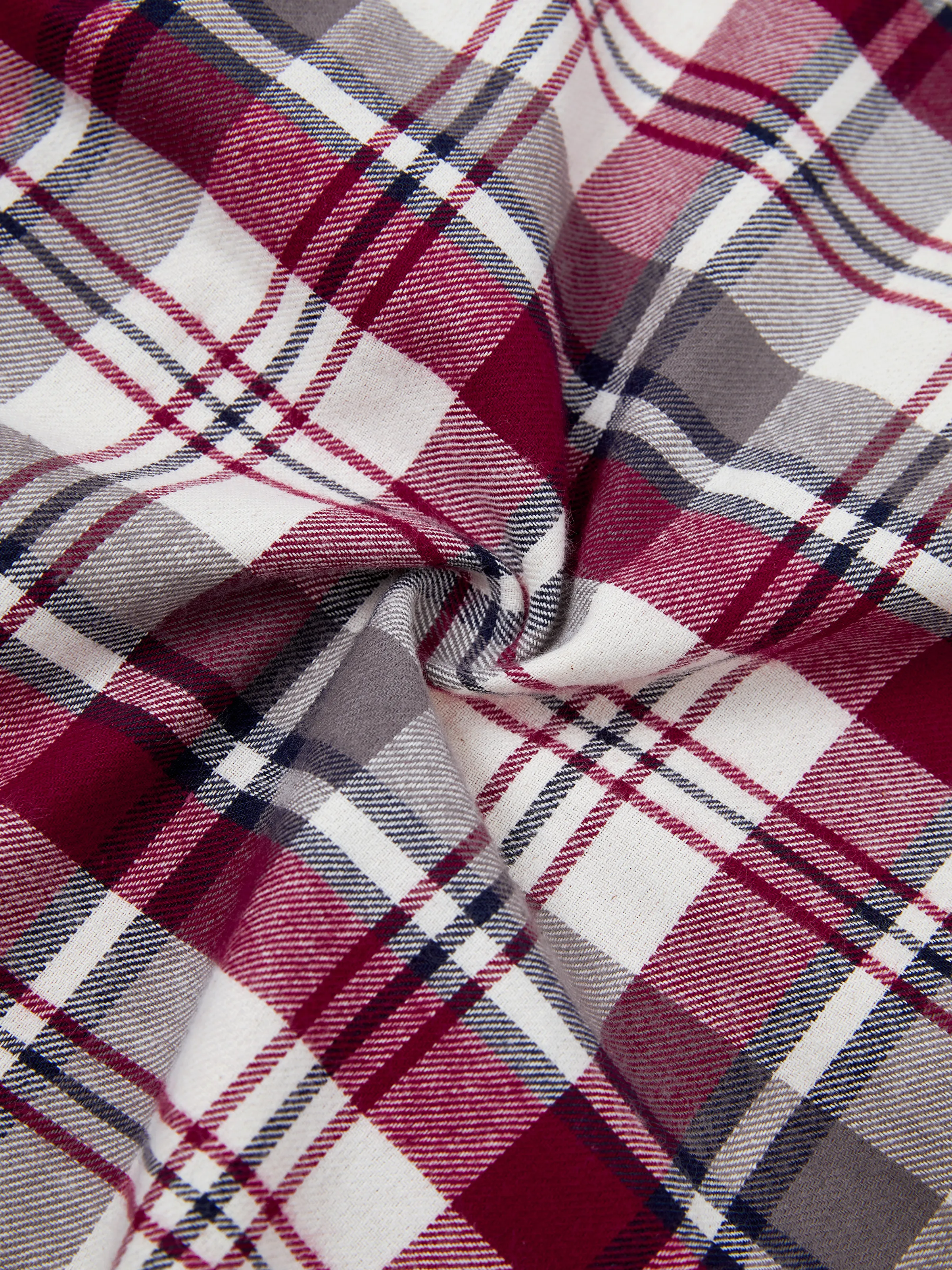 Family Matching Sets Plaid Shirt or Red Wine Lace Ruffle Sleeve A-Line Dress WineRed - Image 27