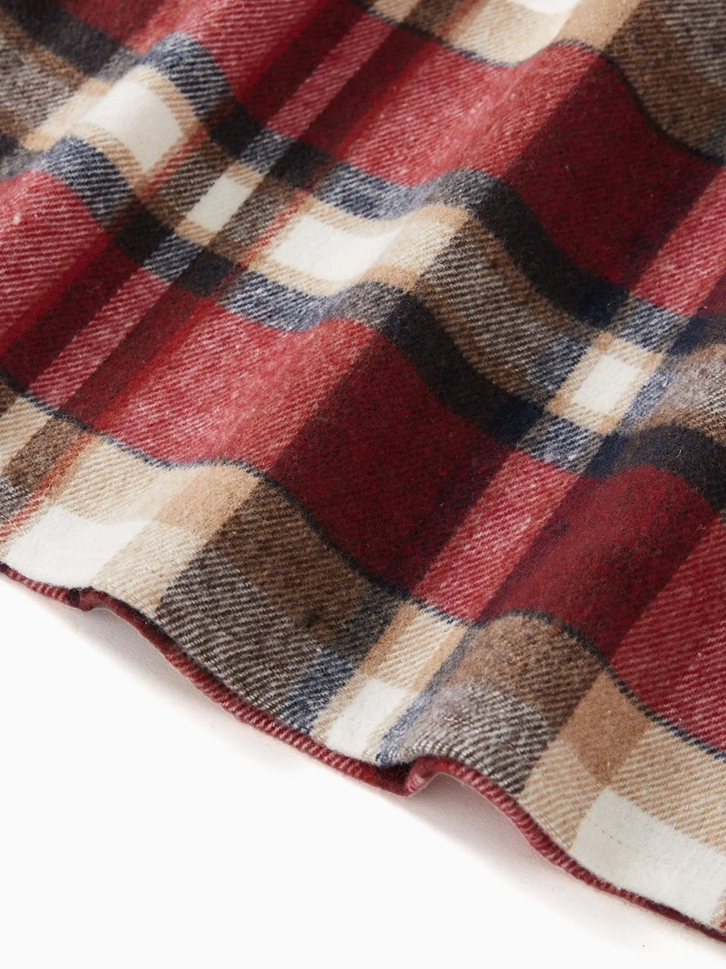 Family Matching Solid Ribbed Spliced Plaid Belted Dresses and Long-sleeve Button Up Shirts Sets MAROON - Image 11