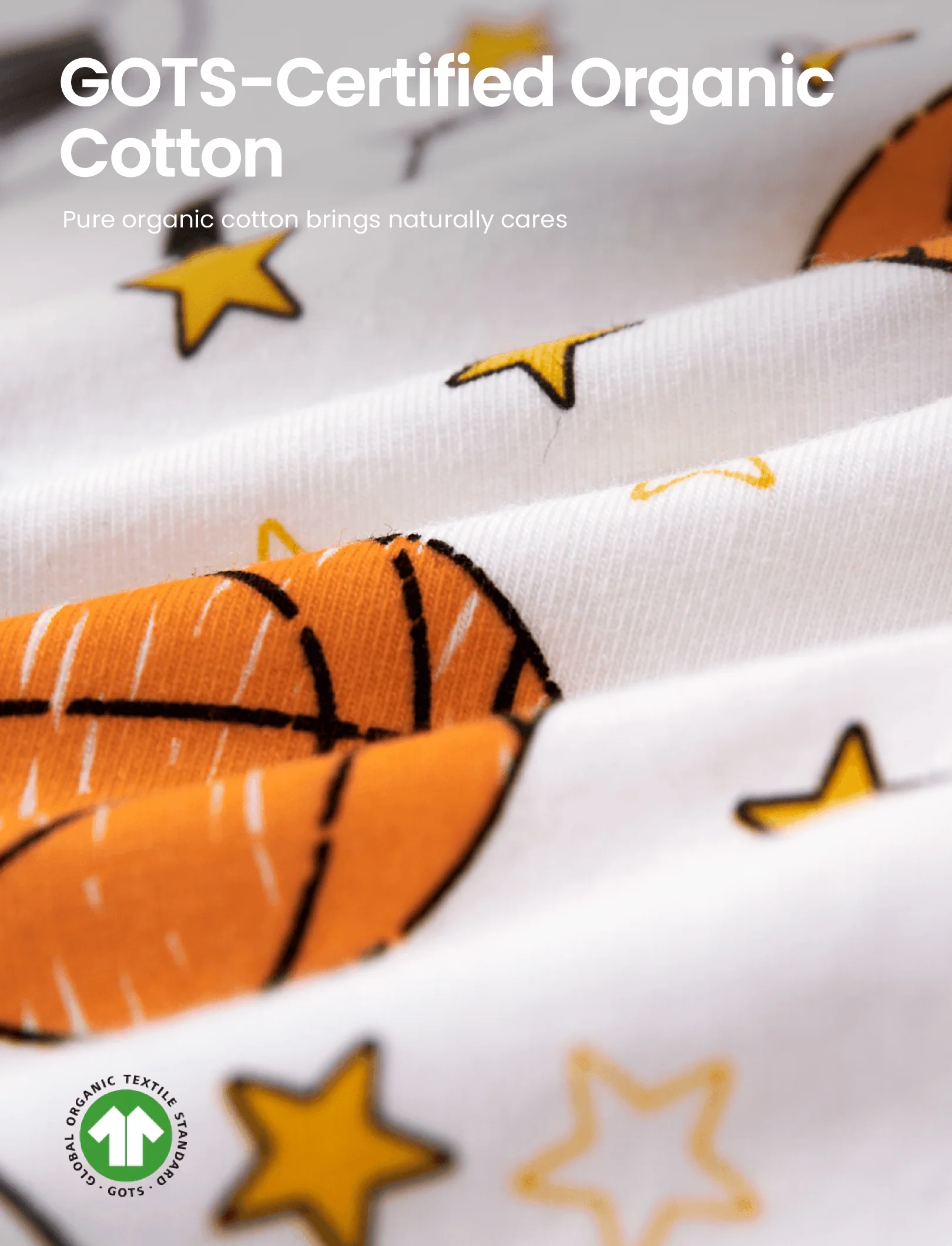 Halloween Pajamas Set with Childlike Print 2-piece Snug fit Organic Cotton Pajamas for Toddler / Kids Girls / Boys White - Image 3