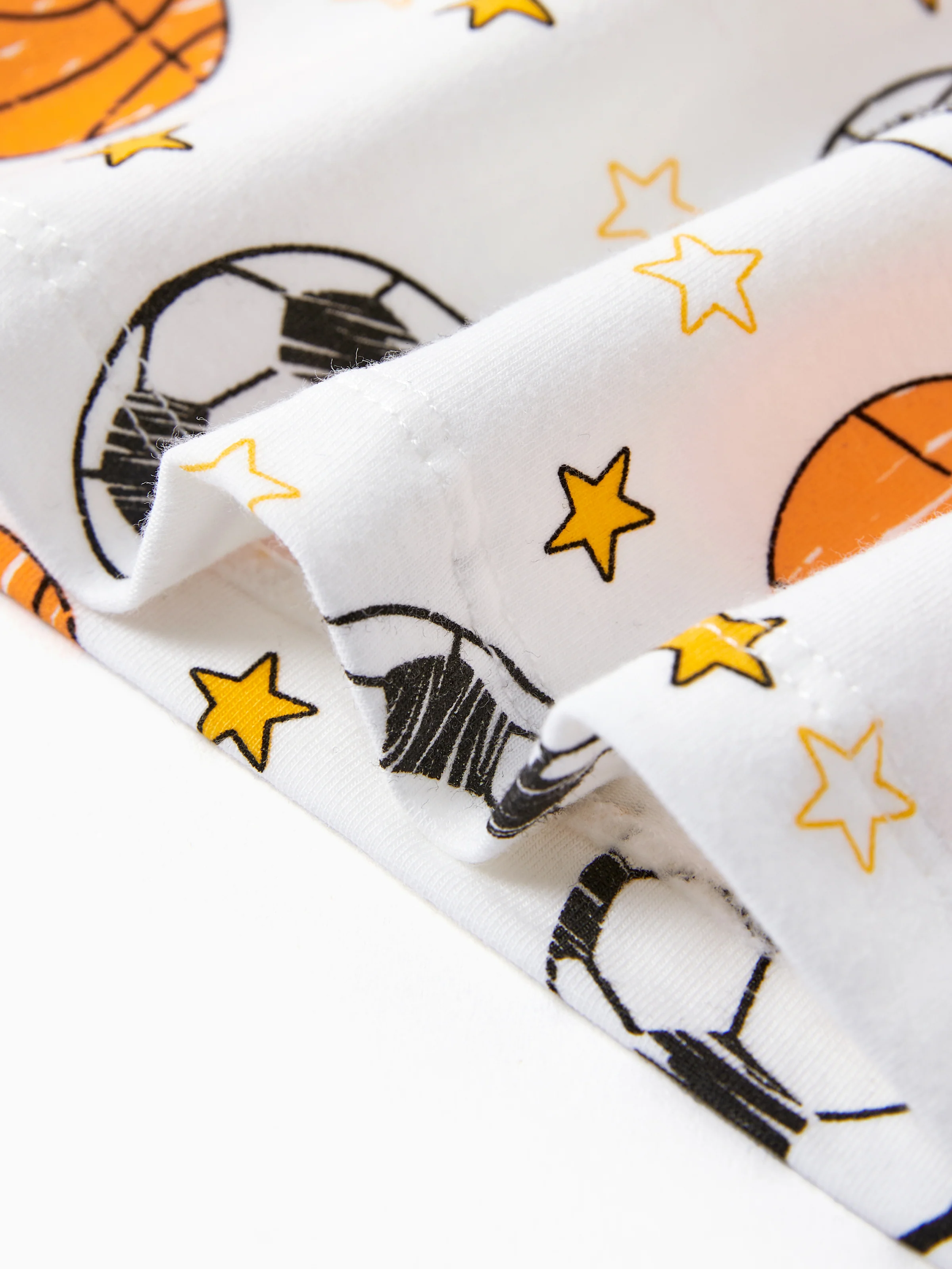 Halloween Pajamas Set with Childlike Print 2-piece Snug fit Organic Cotton Pajamas for Toddler / Kids Girls / Boys White - Image 6