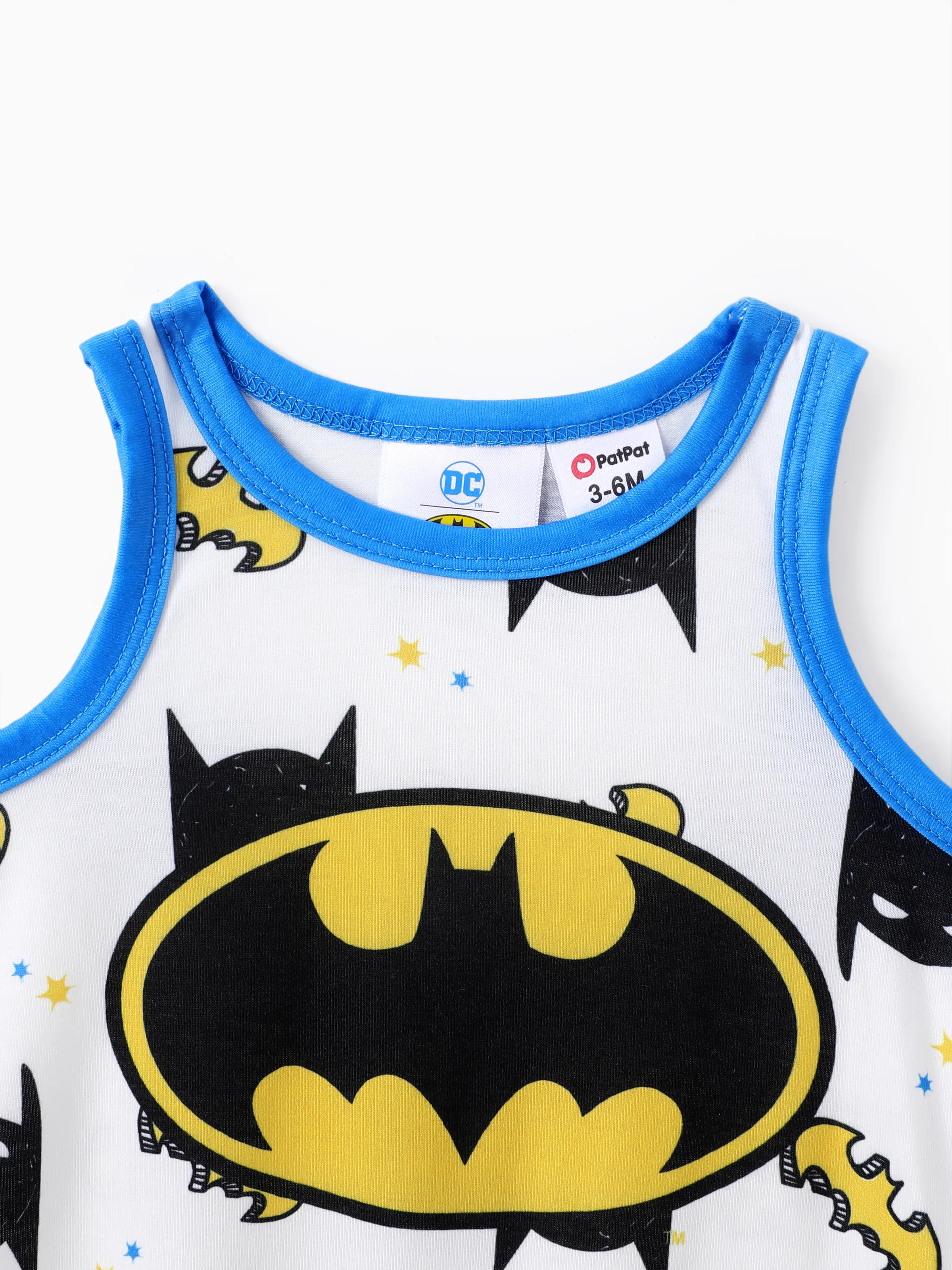Justice League Baby Boy Batman/Superman Tank Romper BlackandWhite - Image 3