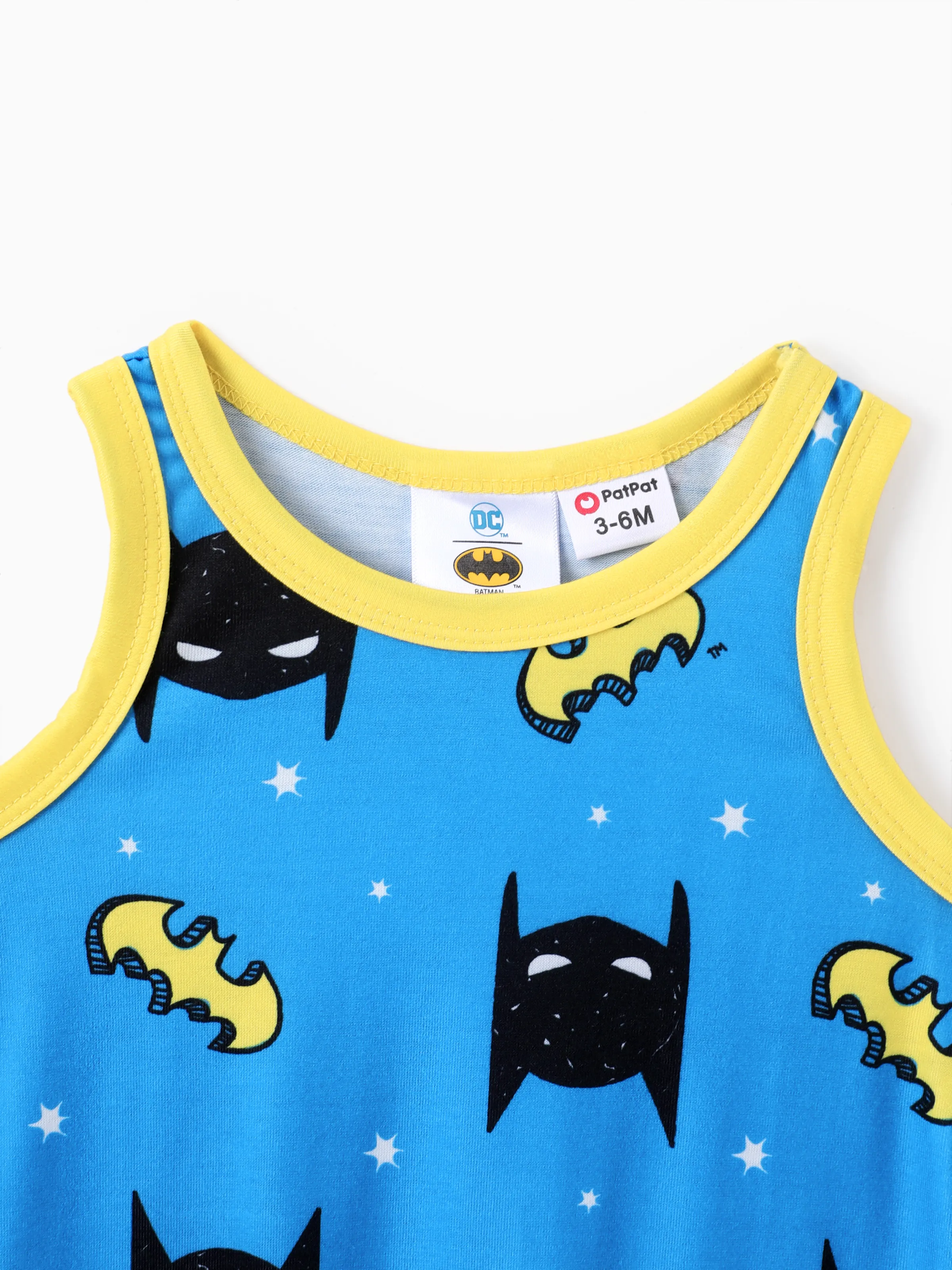 Justice League Baby Boy Batman/Superman Tank Romper Blue - Image 3