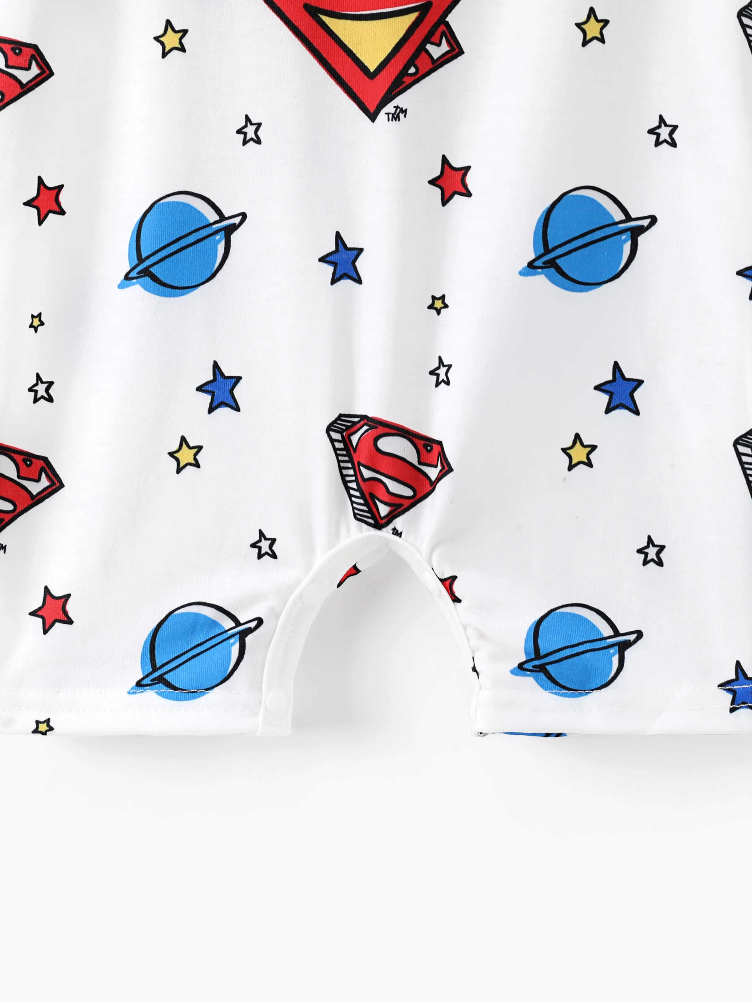 Justice League Baby Boy Batman/Superman Tank Romper RED/WHITE - Image 4