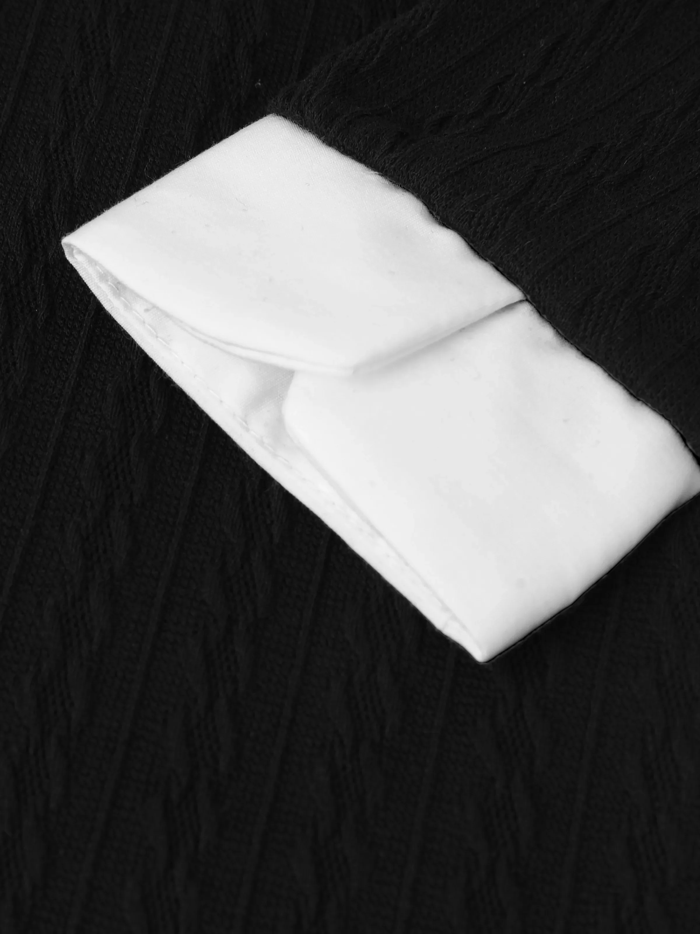 Kid Girl Avant-garde Solid Color Lapel Design Long Sleeve Dress Black - Image 4