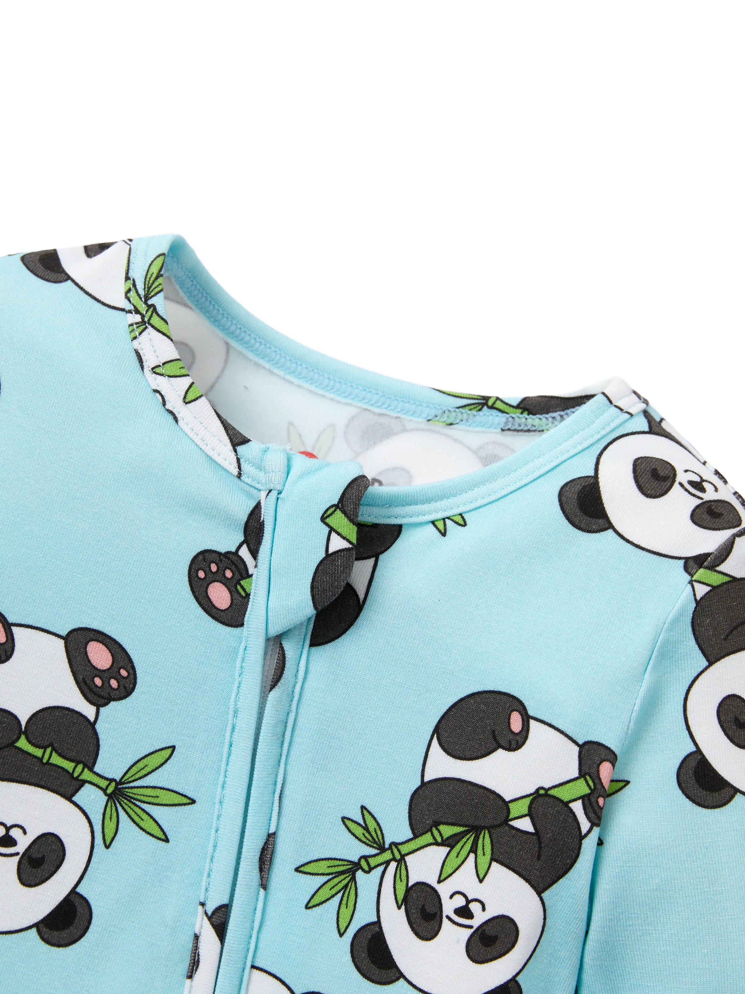 Kids Baby / Girl Bamboo Pajamas With Childlike Print (Snug-Fitting) Light Blue - Image 3