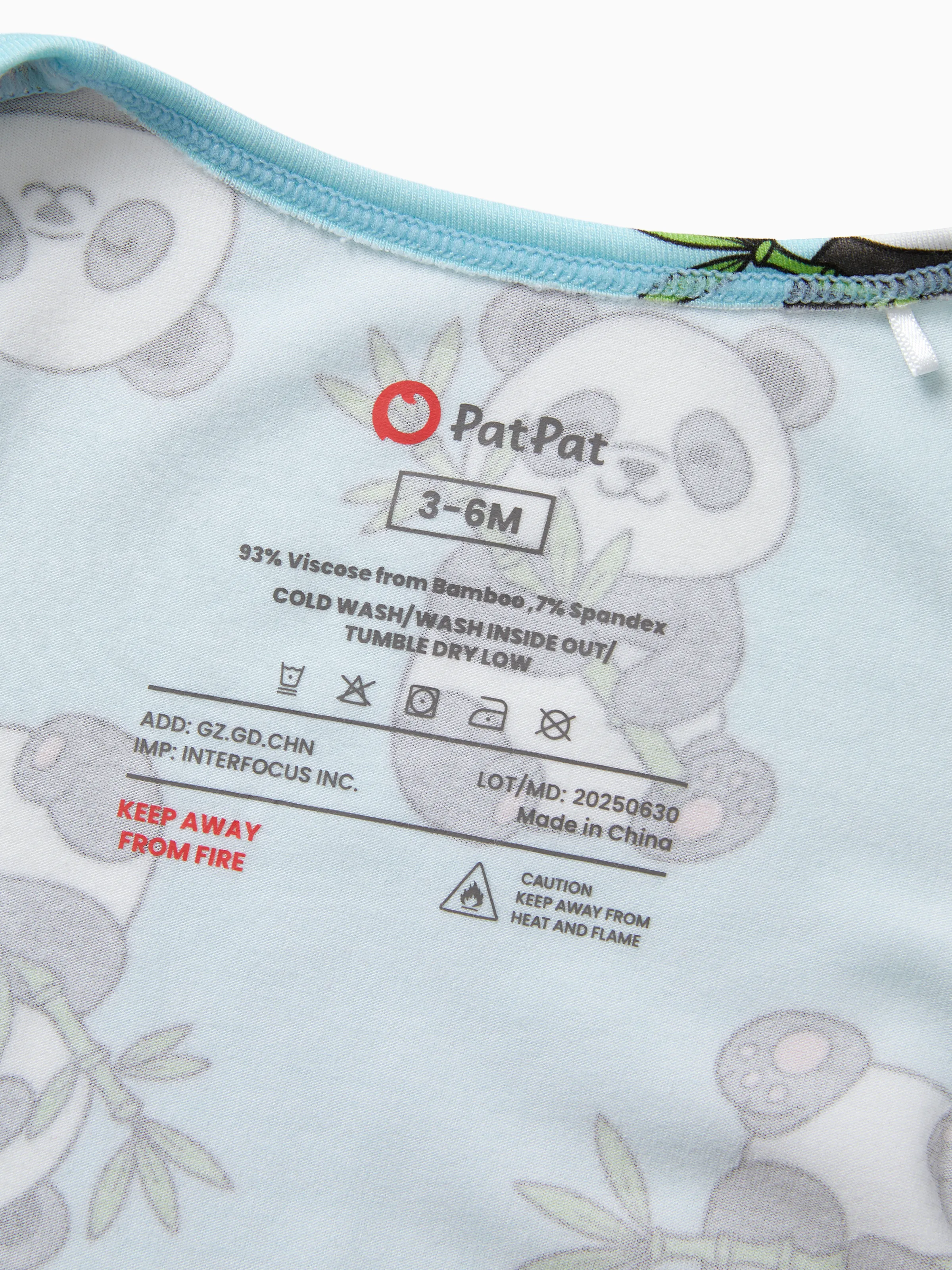 Kids Baby / Girl Bamboo Pajamas With Childlike Print (Snug-Fitting) Light Blue - Image 4