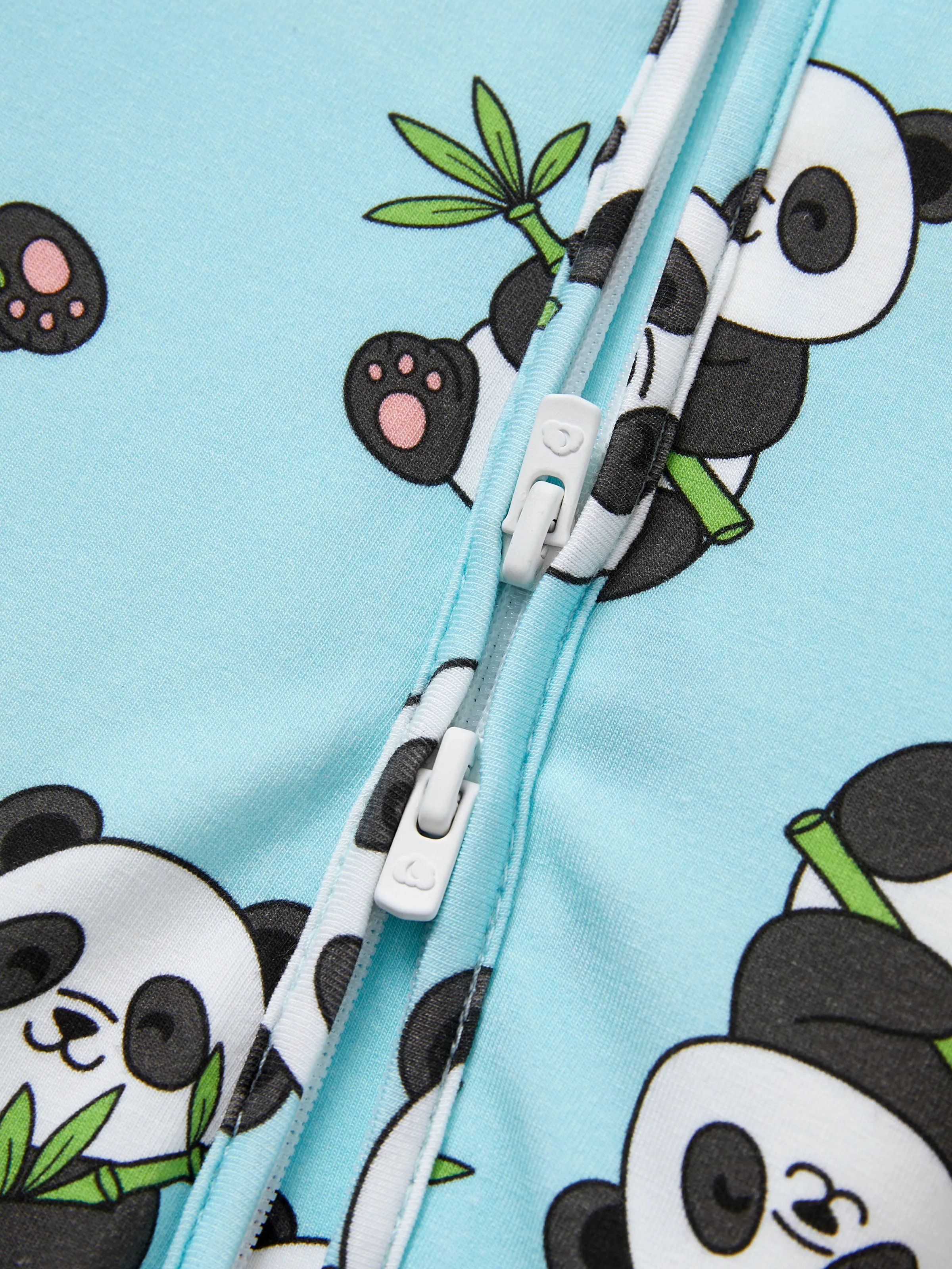 Kids Baby / Girl Bamboo Pajamas With Childlike Print (Snug-Fitting) Light Blue - Image 5