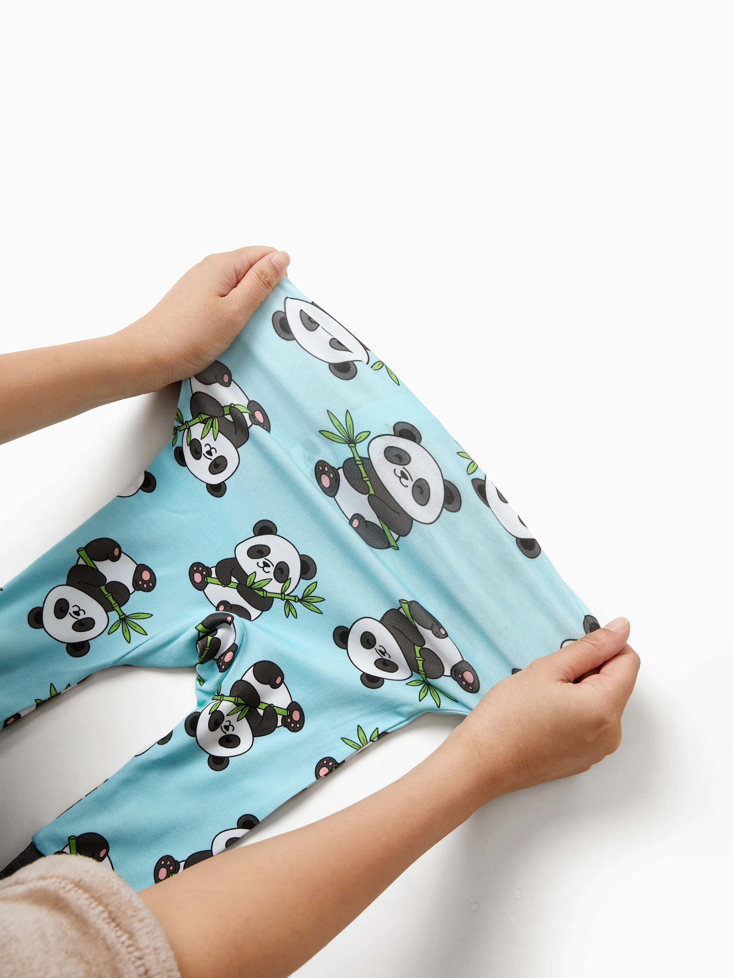 Kids Baby / Girl Bamboo Pajamas With Childlike Print (Snug-Fitting) Light Blue - Image 6