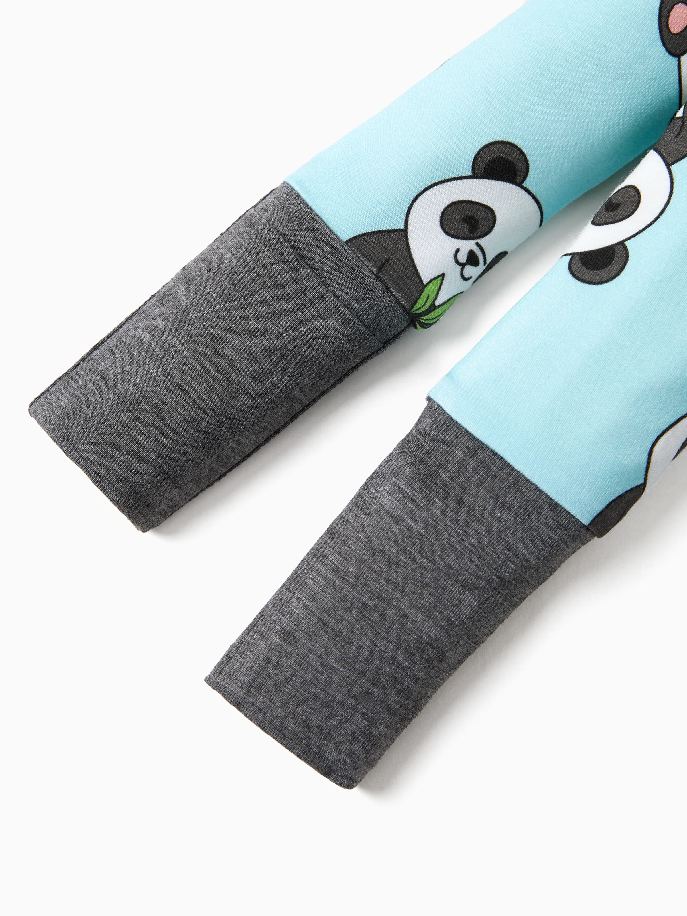 Kids Baby / Girl Bamboo Pajamas With Childlike Print (Snug-Fitting) Light Blue - Image 7