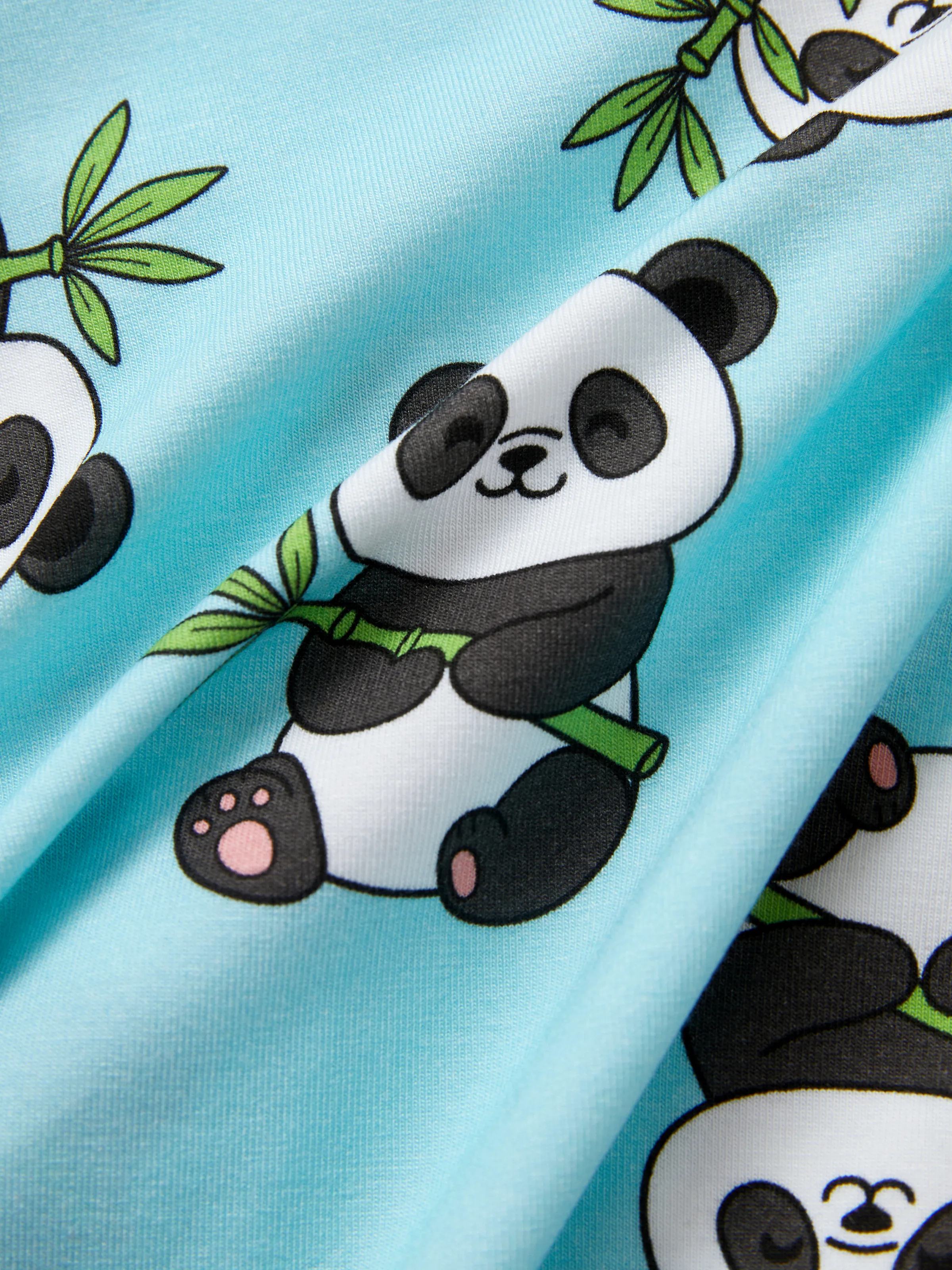 Kids Baby / Girl Bamboo Pajamas With Childlike Print (Snug-Fitting) Light Blue - Image 8