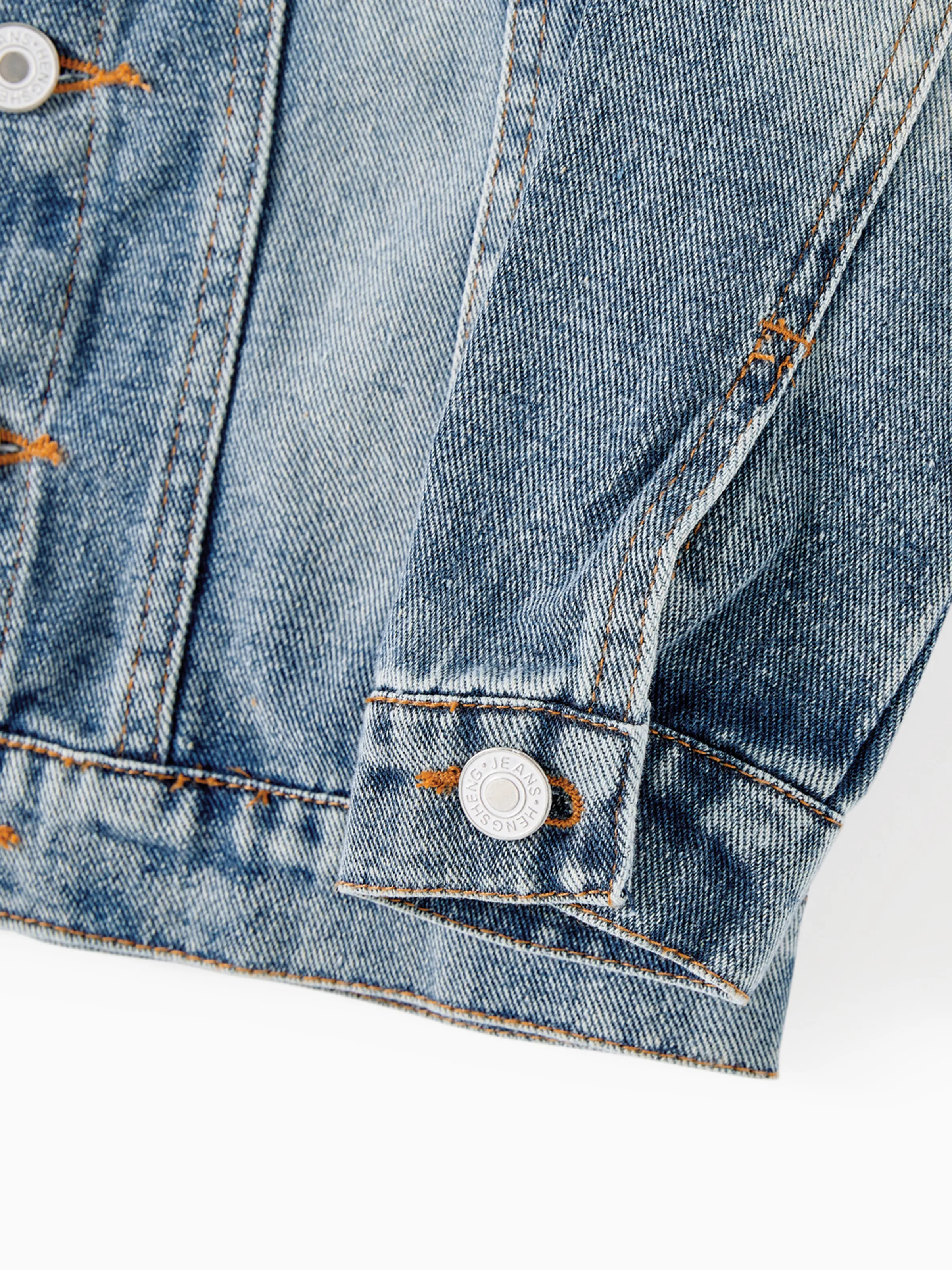 Mom and Me Light Blue Letter Design Long-sleeve Distressed Denim Jackets Light Blue - Image 14