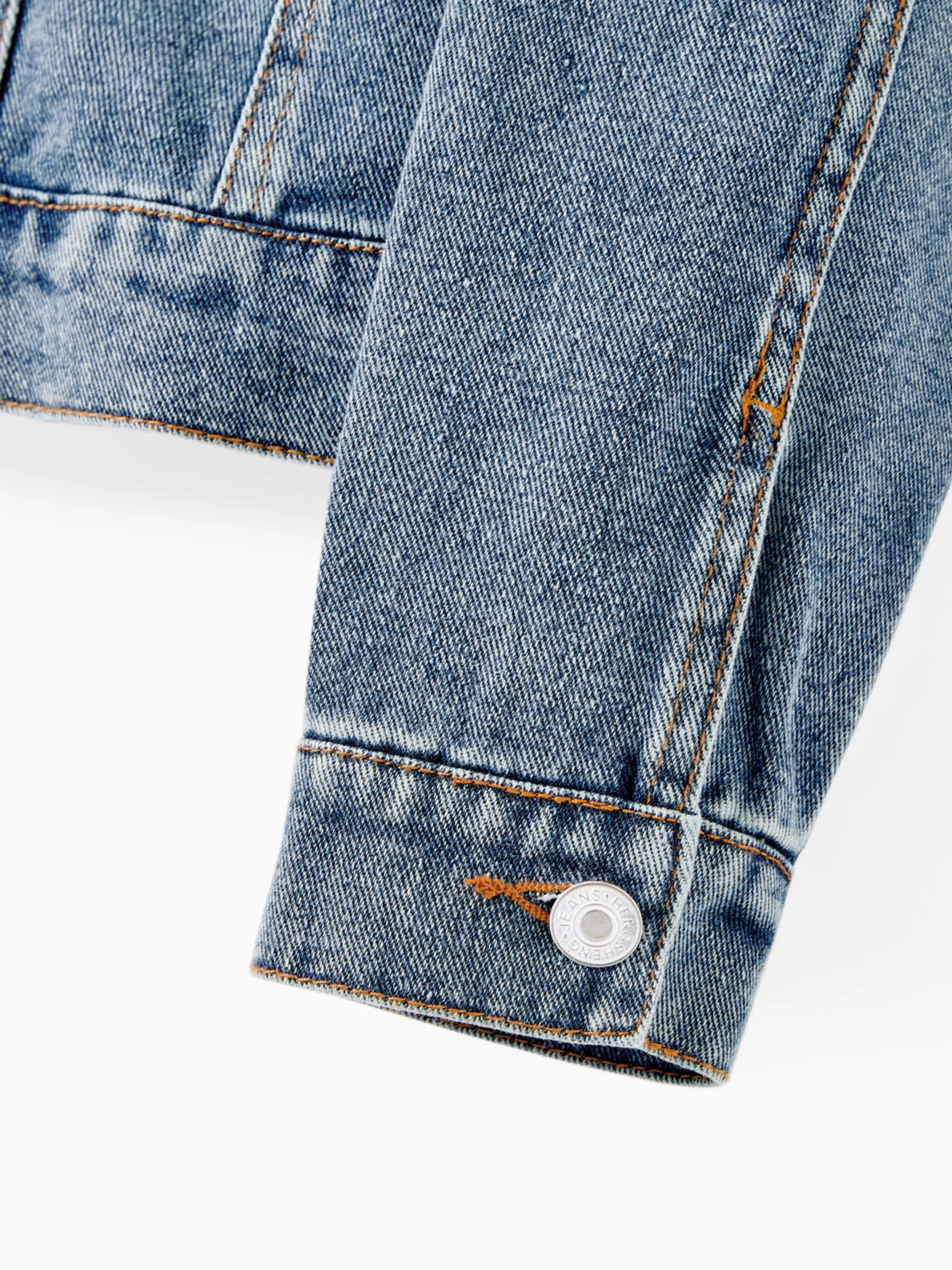 Mom and Me Light Blue Letter Design Long-sleeve Distressed Denim Jackets Light Blue - Image 5