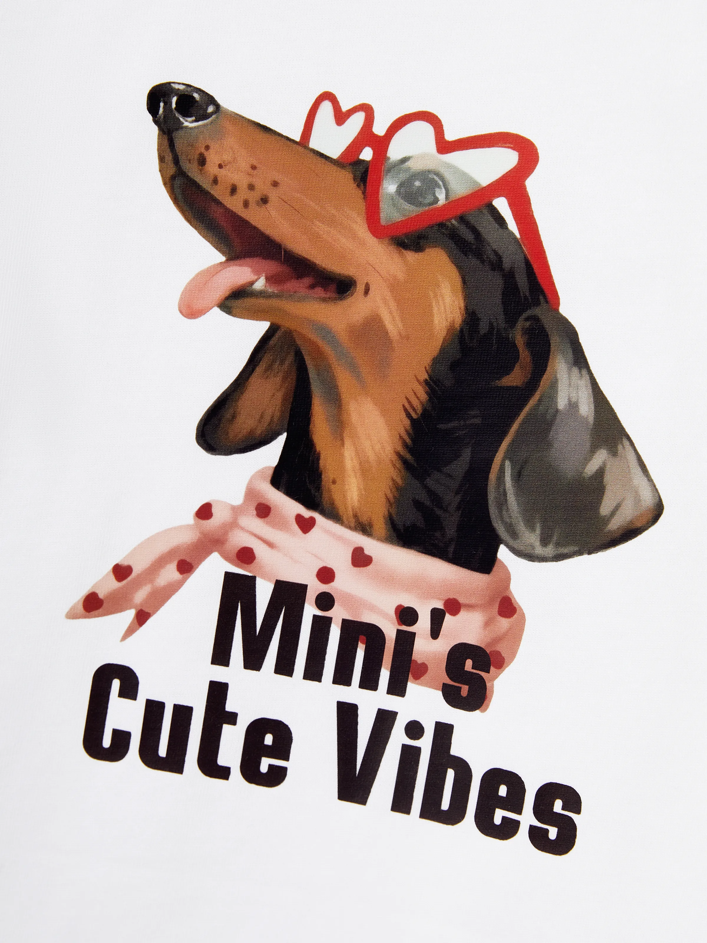 Mommy and Me Dachshund Graphic Tees "Mom's Cool Vibes" Matching Cotton Doggy Print T-Shirt White - Image 10