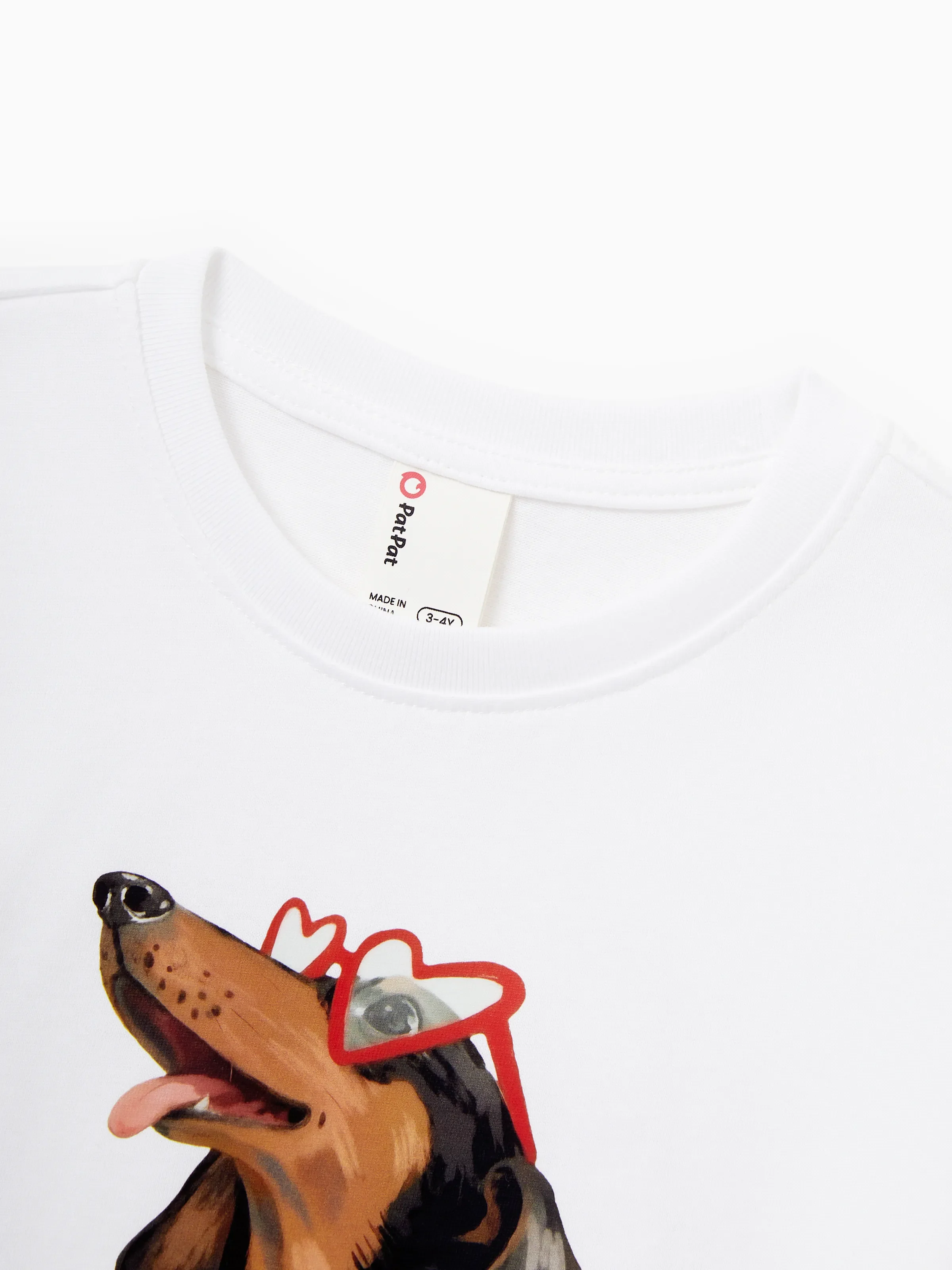 Mommy and Me Dachshund Graphic Tees "Mom's Cool Vibes" Matching Cotton Doggy Print T-Shirt White - Image 9