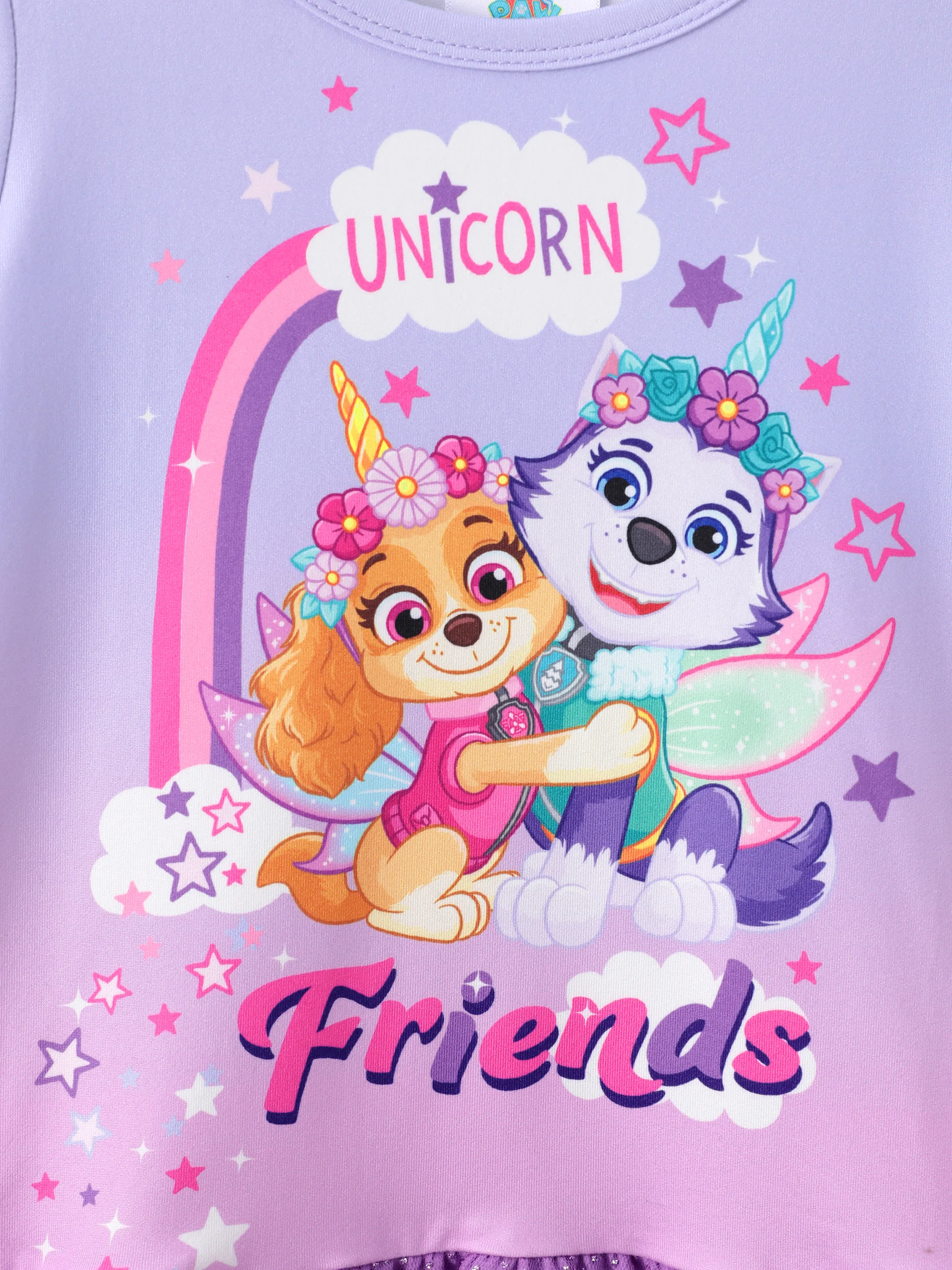 PAW Patrol Toddler Girl Skye Everest Gradient Ruffle-hem Dress Purple - Image 7