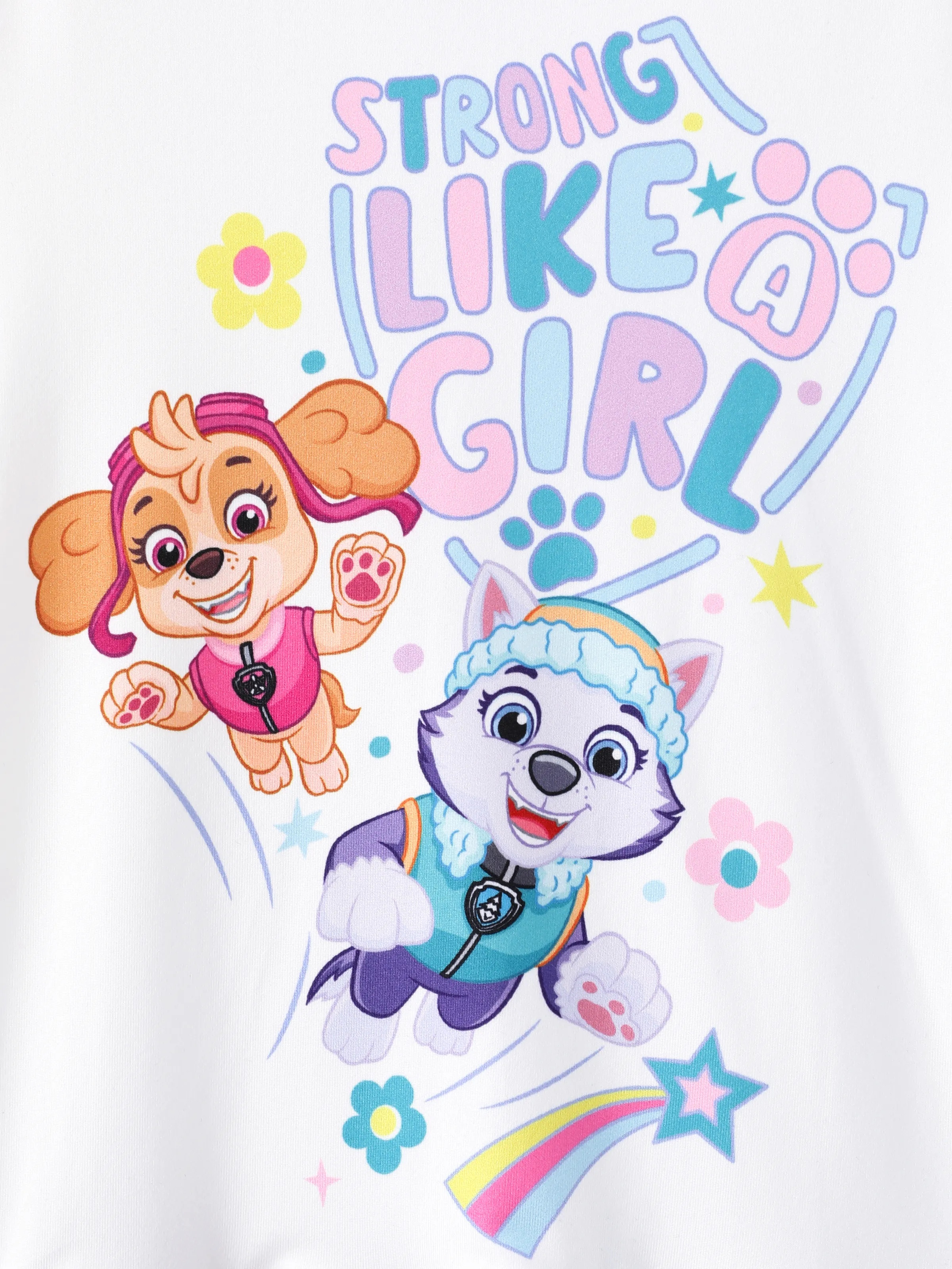 PAW Patrol Toddler Girl 1pc Skye Everest Floral Ruffle-hem Dress White - Image 6