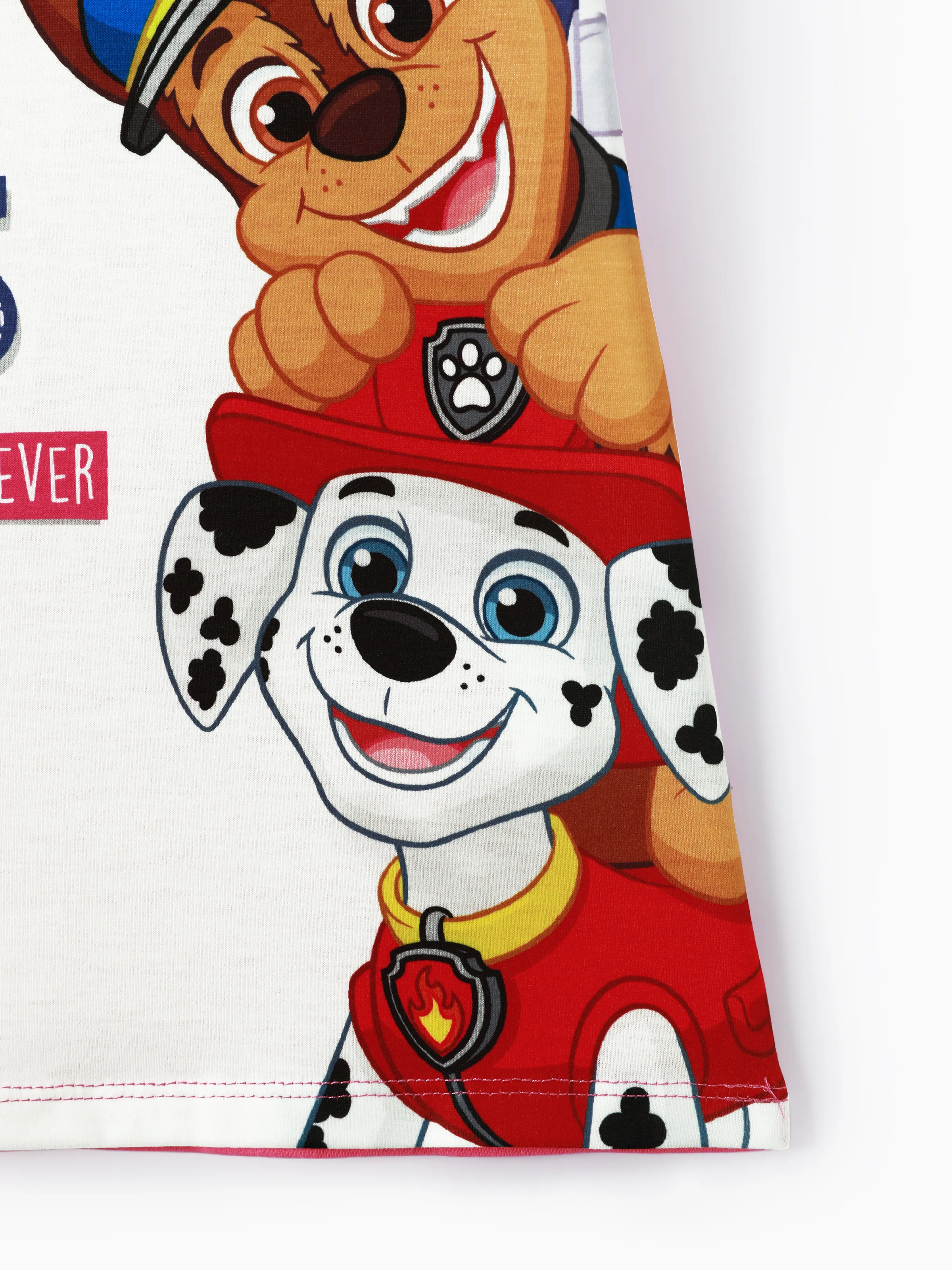 PAW Patrol Toddler Girl Chase Marshall Skye Rubble Everest Letter Print Colorblock Short-sleeve Cotton Dress PinkyWhite - Image 7
