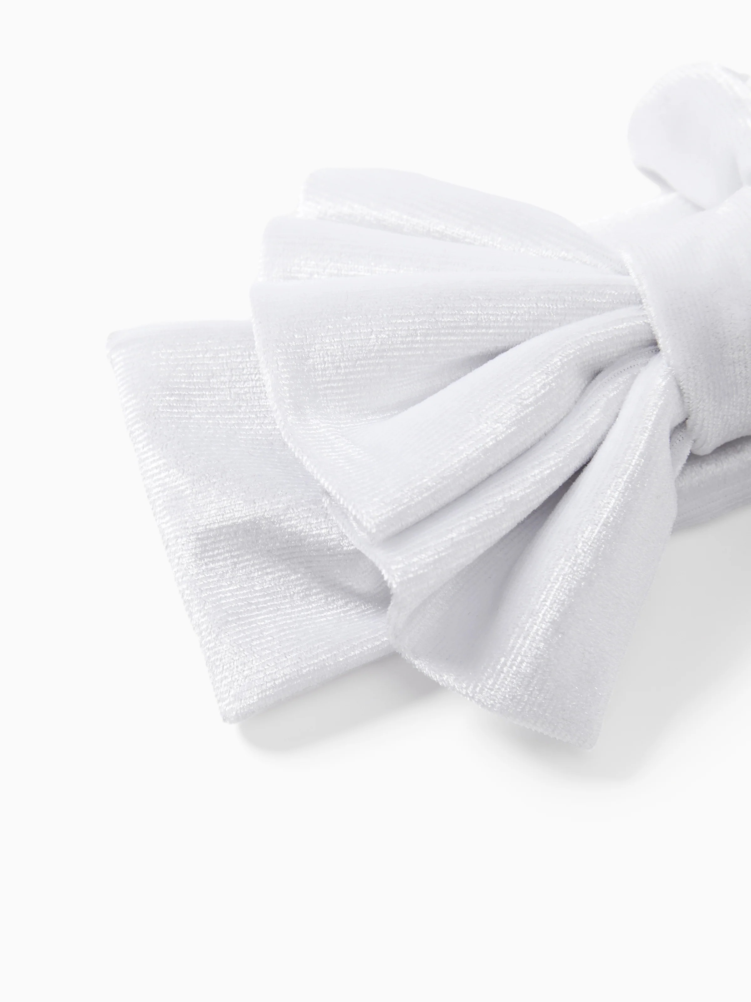 Solid Color Bowknot Headbands for Girls White - Image 3