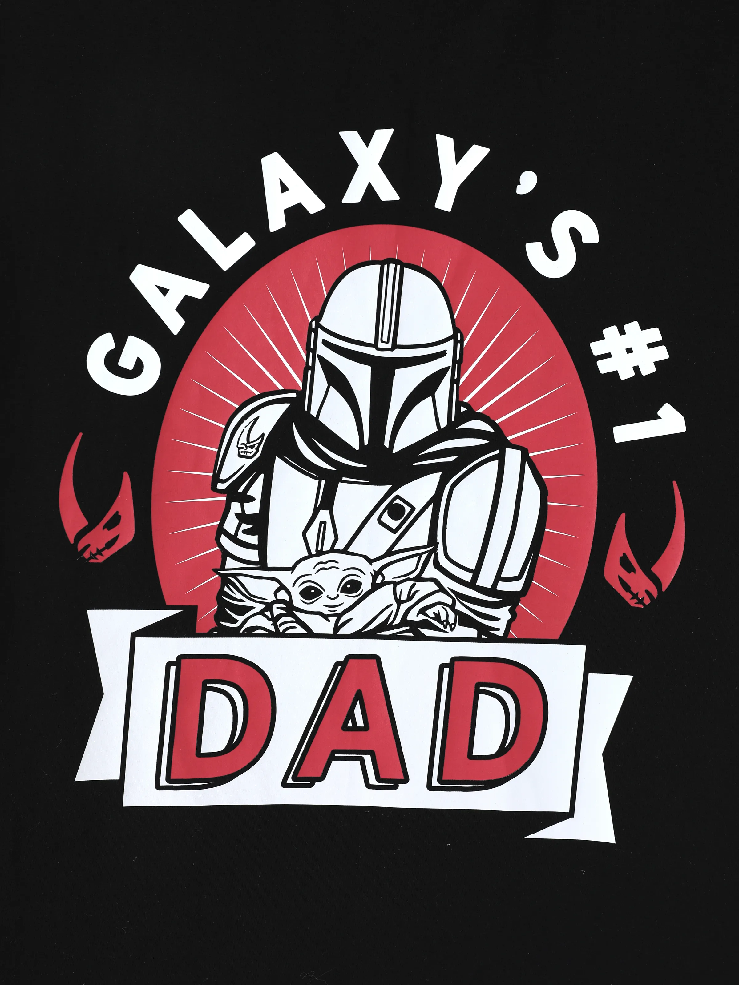 Star Wars Family Matching Grogu Cotton Character Print T-shirts Black - Image 15